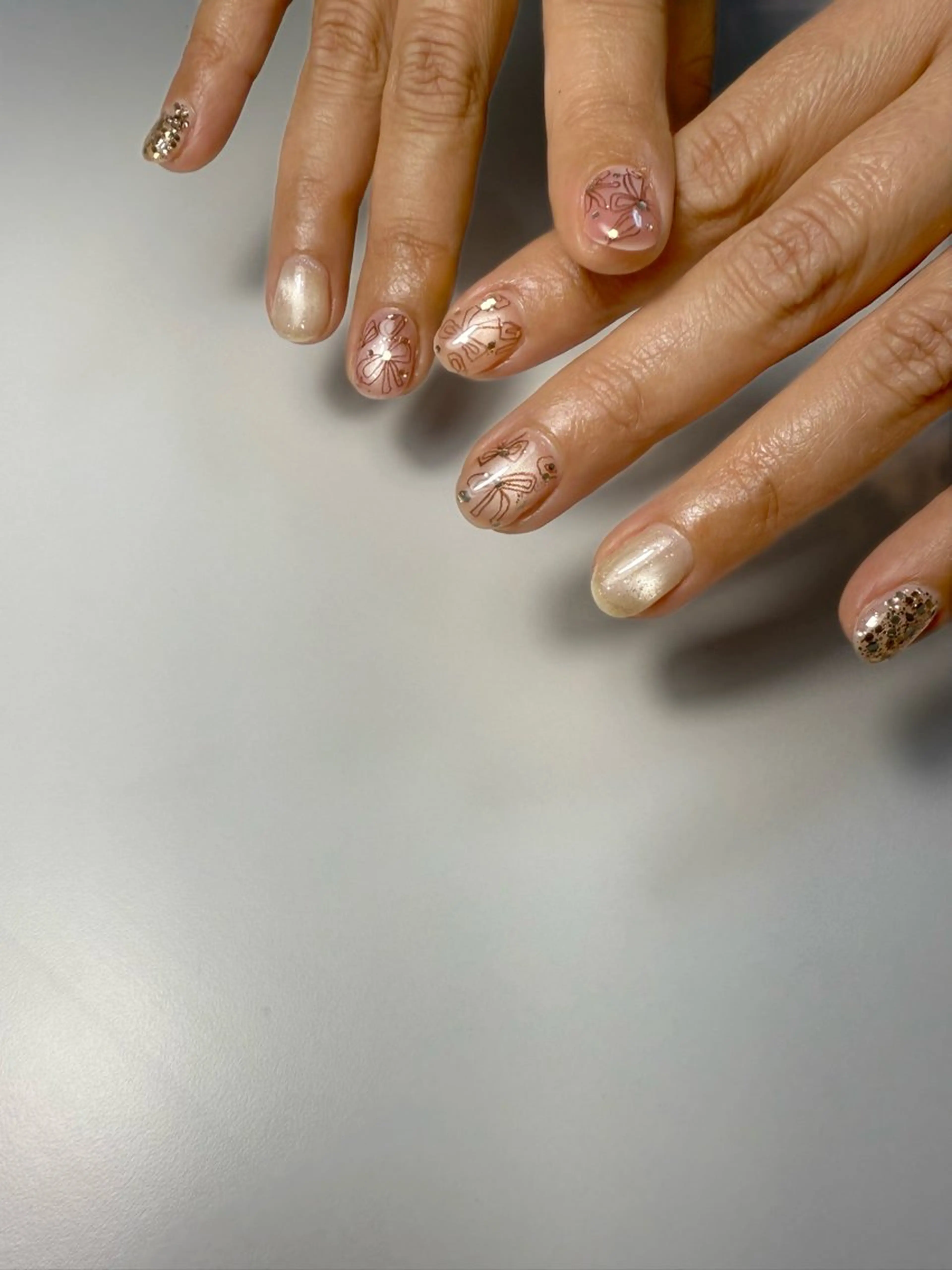 ネイル リボン 北小岩ネイリスト吉田 由圭のネイルデザイン