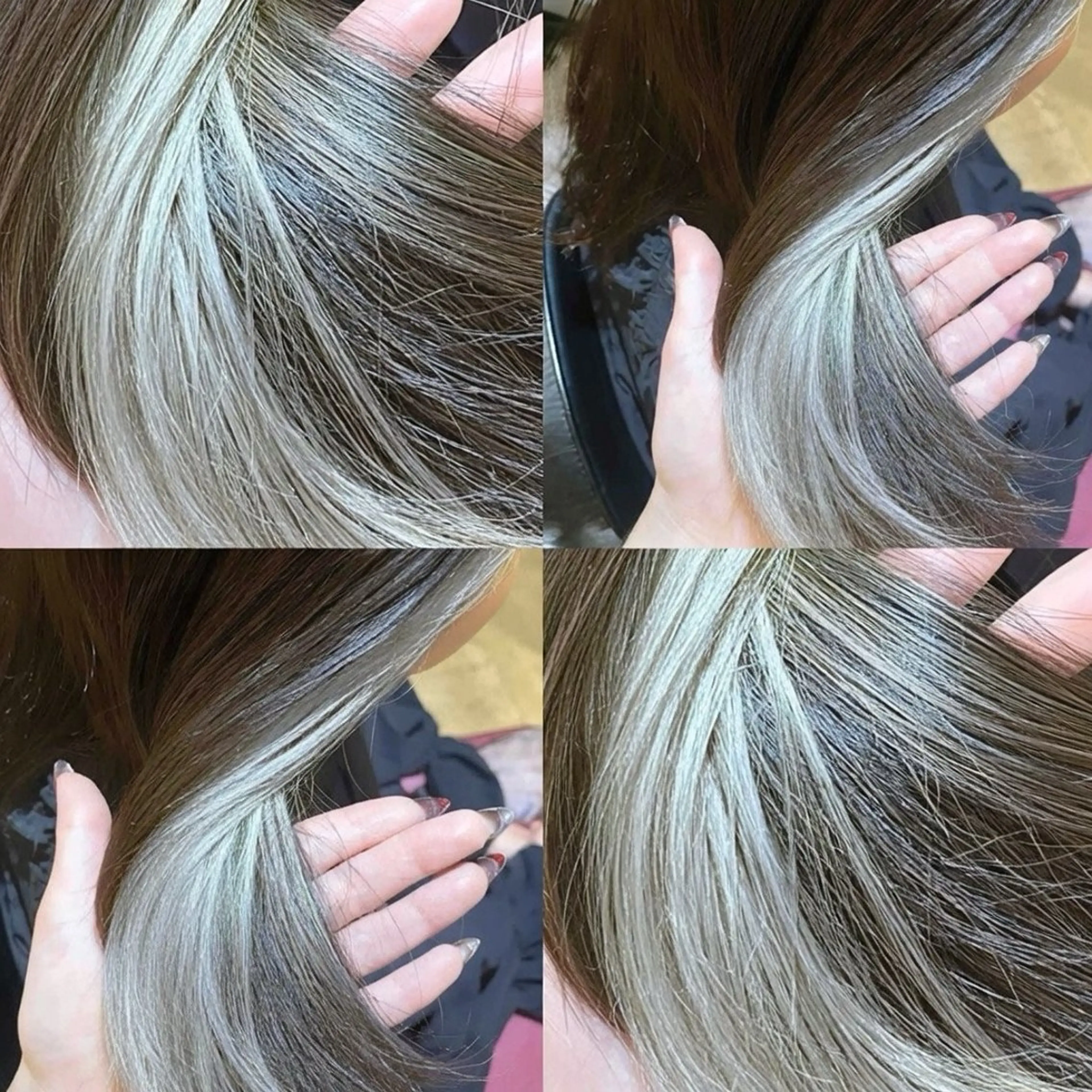 セミロング カラー ベージュカラー ブリーチ ケアブリーチ 透明感カラー ダブルカラー カット ヘアカラー トリートメント 👑髪質改善wカラー /ハイトーン/アユカのヘアスタイル