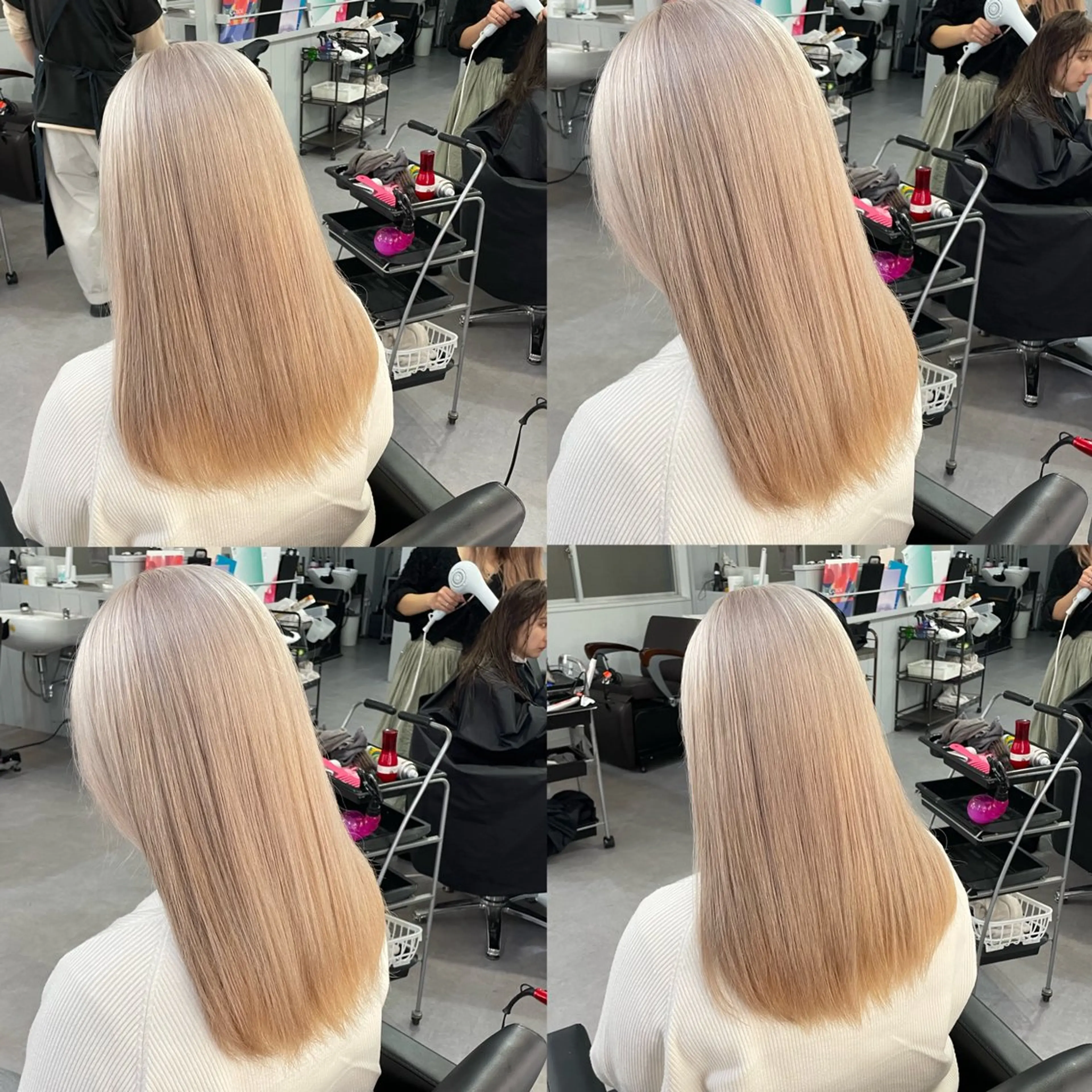 ロング カラー ベージュカラー ホワイトベージュ Cielro【 シェイロ 】所属・Cielro/ダブル カラー/西田咲希のヘアスタイル