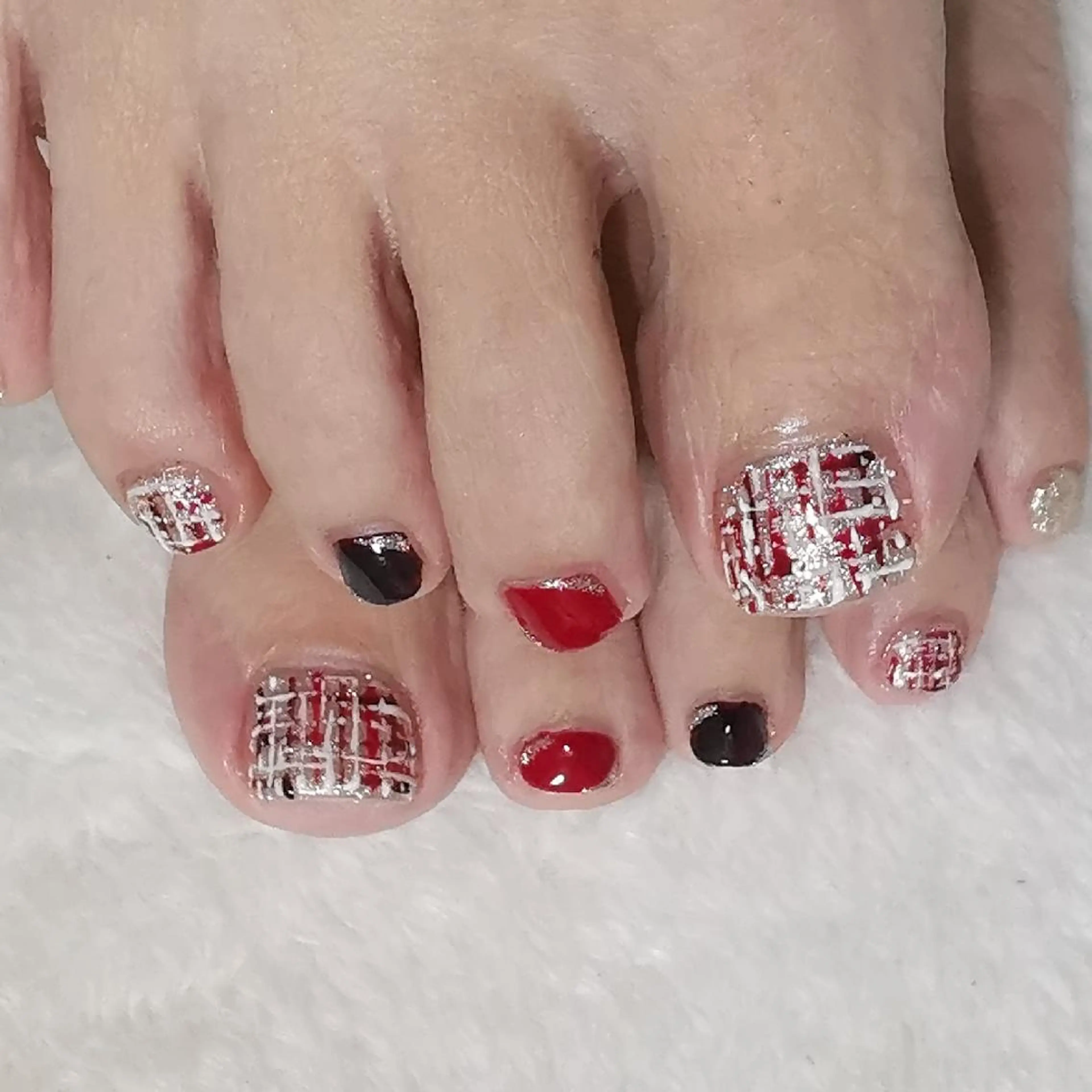 ネイル ツイードネイル フットネイル reve あやののネイルデザイン