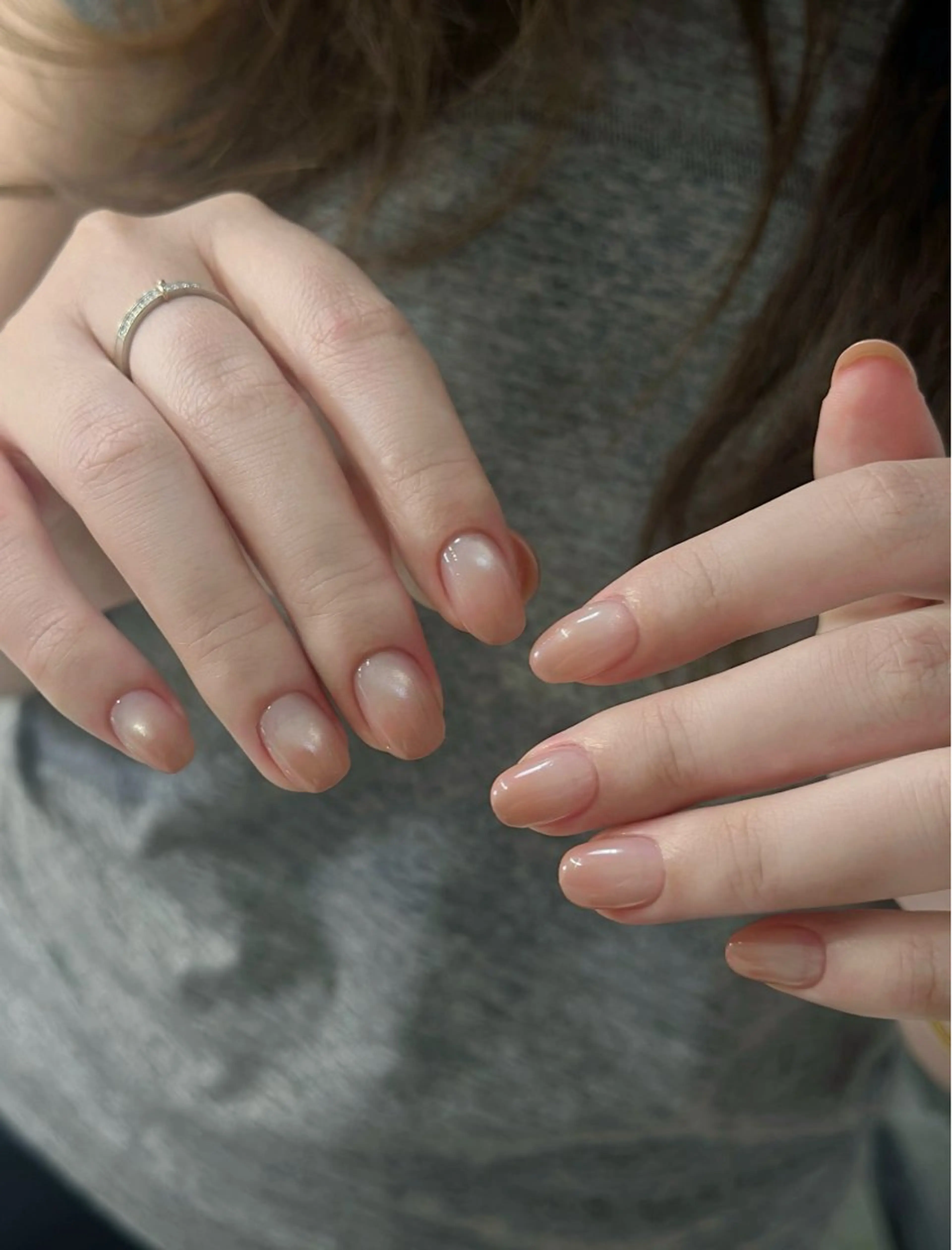 ネイル オーロラネイル 長さ出し フットネイル 韓国ネイル ラメ(グリッター) ハンドネイル 👍thumbs up nail👍のネイルデザイン