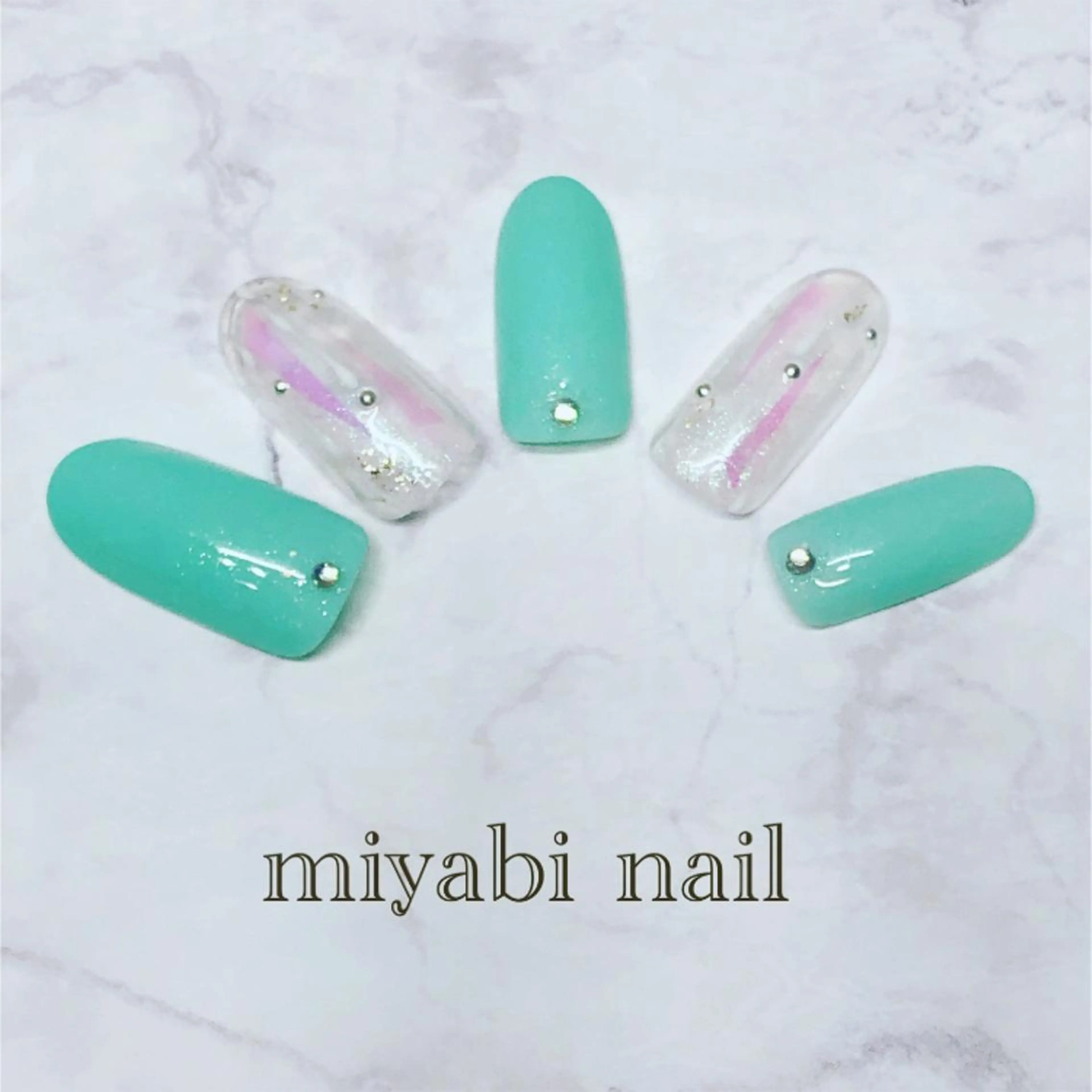 ネイル アートネイル シンプルネイル miyabi nail 桂川駅近くのネイルデザイン