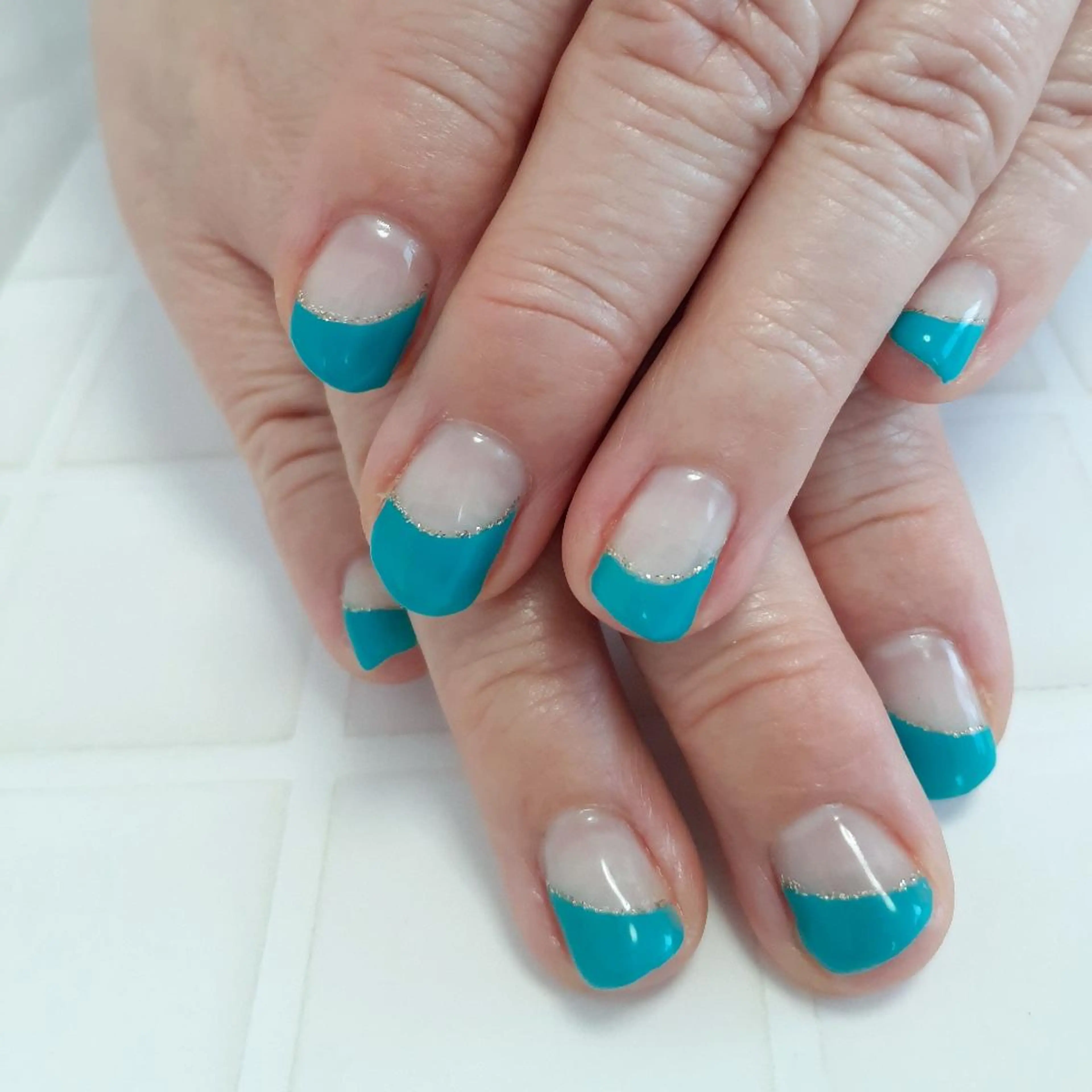 ネイル フレンチネイル ラメ(グリッター) ハンドネイル 池元 真由美のネイルデザイン