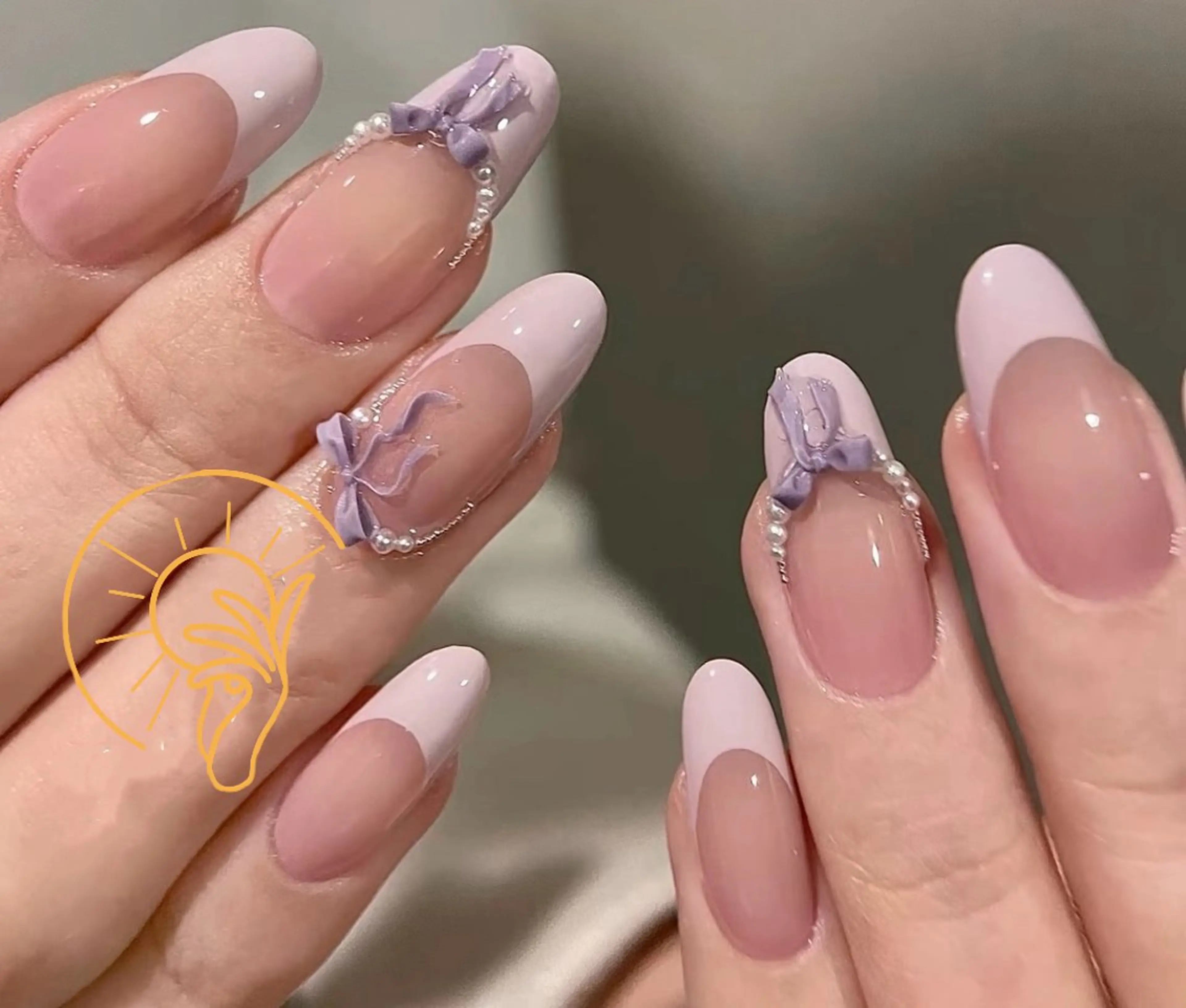 ネイル チークネイル 長さ出し フレンチネイル ガーリー 韓国ネイル sun nail池袋 モデル募集のネイルデザイン