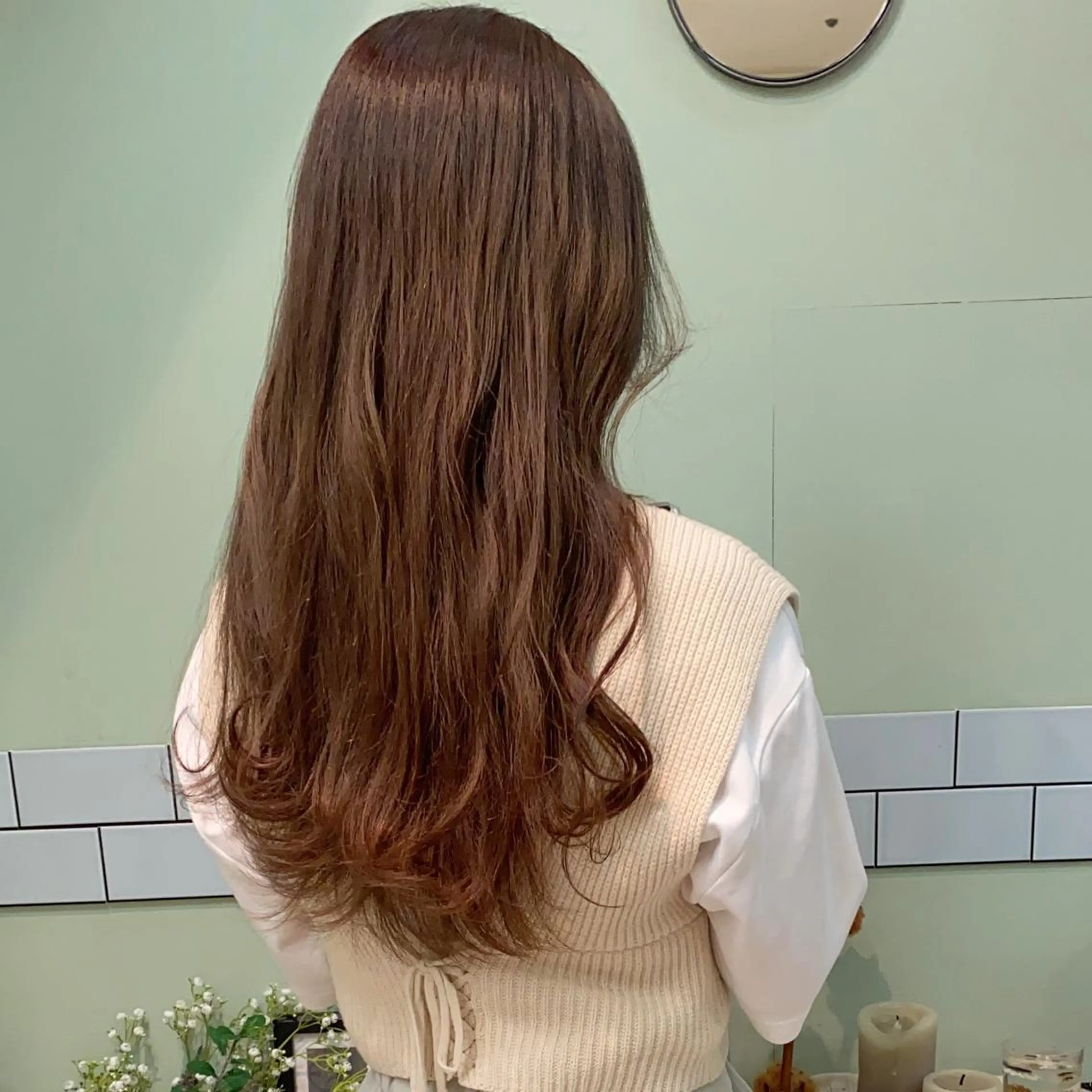 ミディアム カラー ベージュカラー カット ヘアカラー トリートメント 髪質改善ｶﾗｰ ｹｱﾌﾞﾘｰﾁ/ﾀﾑのヘアスタイル