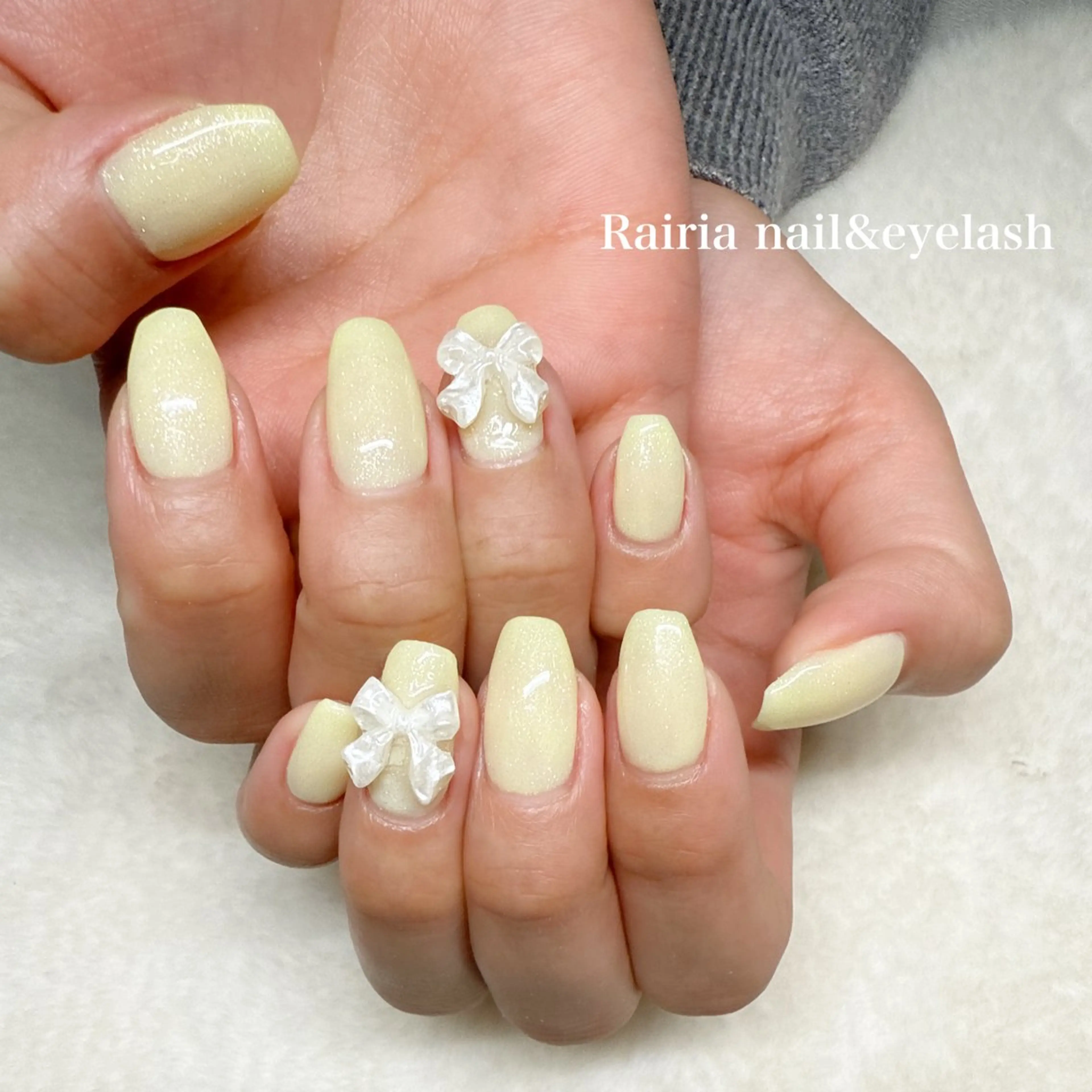 ネイル リボン 春ネイル Rairia   nail所属・屋敷 理奈のネイルデザイン