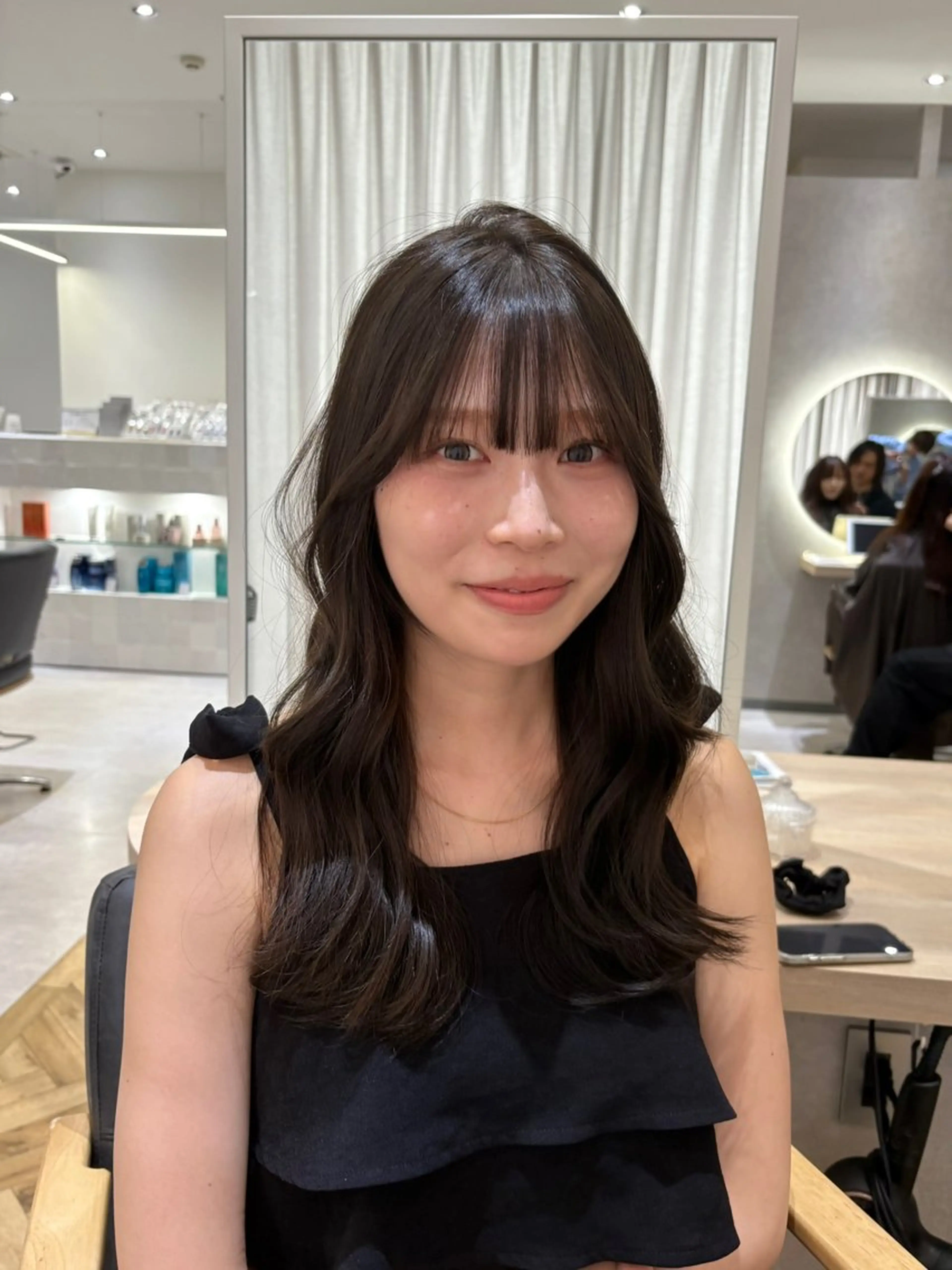 ロング カラー ベージュカラー 透明感カラー フォギーベージュ オリーブベージュ ボブ カット ヘアカラー トリートメント ベージュ/ヘアセット 透明感/♡来村 瑚春のヘアスタイル