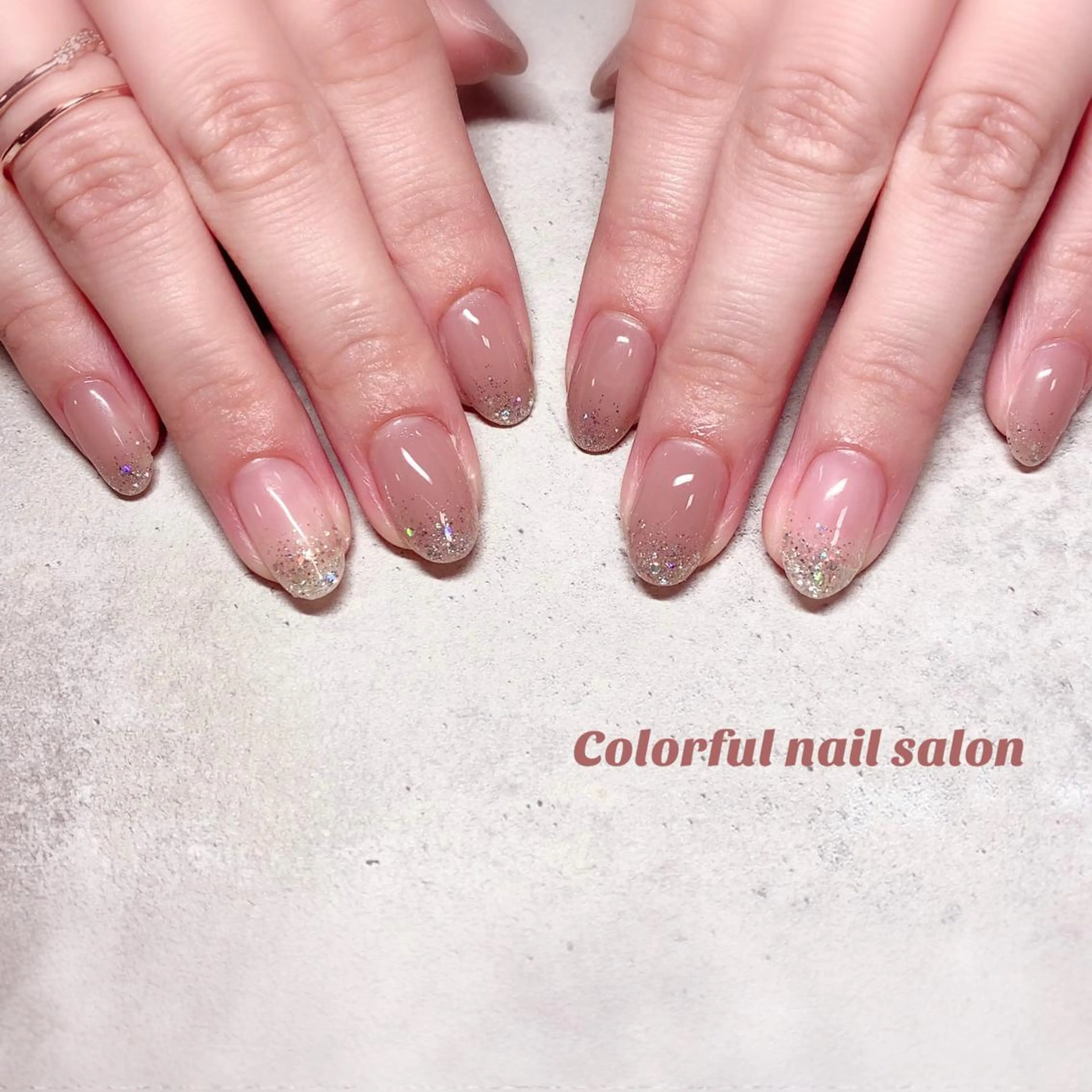 ネイル オーロラネイル クリアネイル グラデーション ラメ(グリッター) ラメグラデーション le’a所属・Le'a nail&eyesのマツエク・マツパデザイン