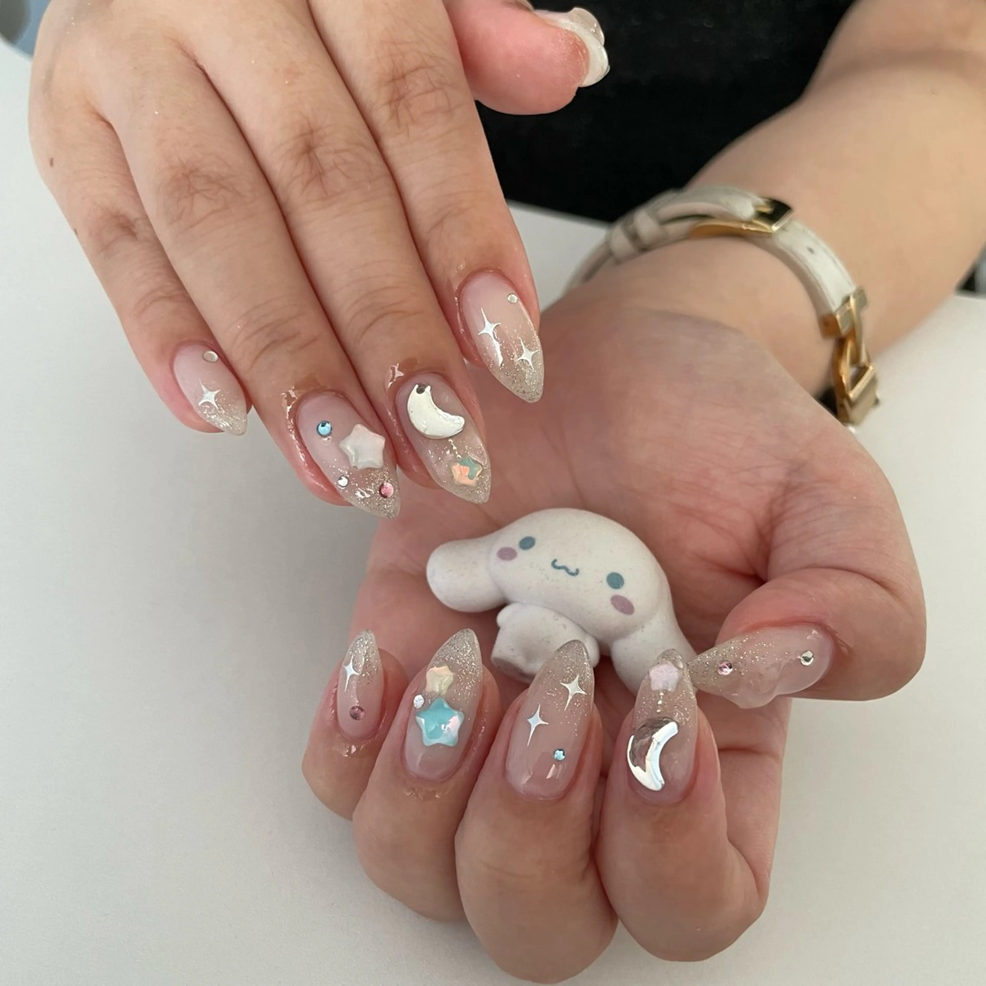 ネイル ブルー チークネイル フラッシュネイル フットネイル ジェルネイル ハンドネイル Sugar. ひかり໒꒱˚.*のネイルデザイン