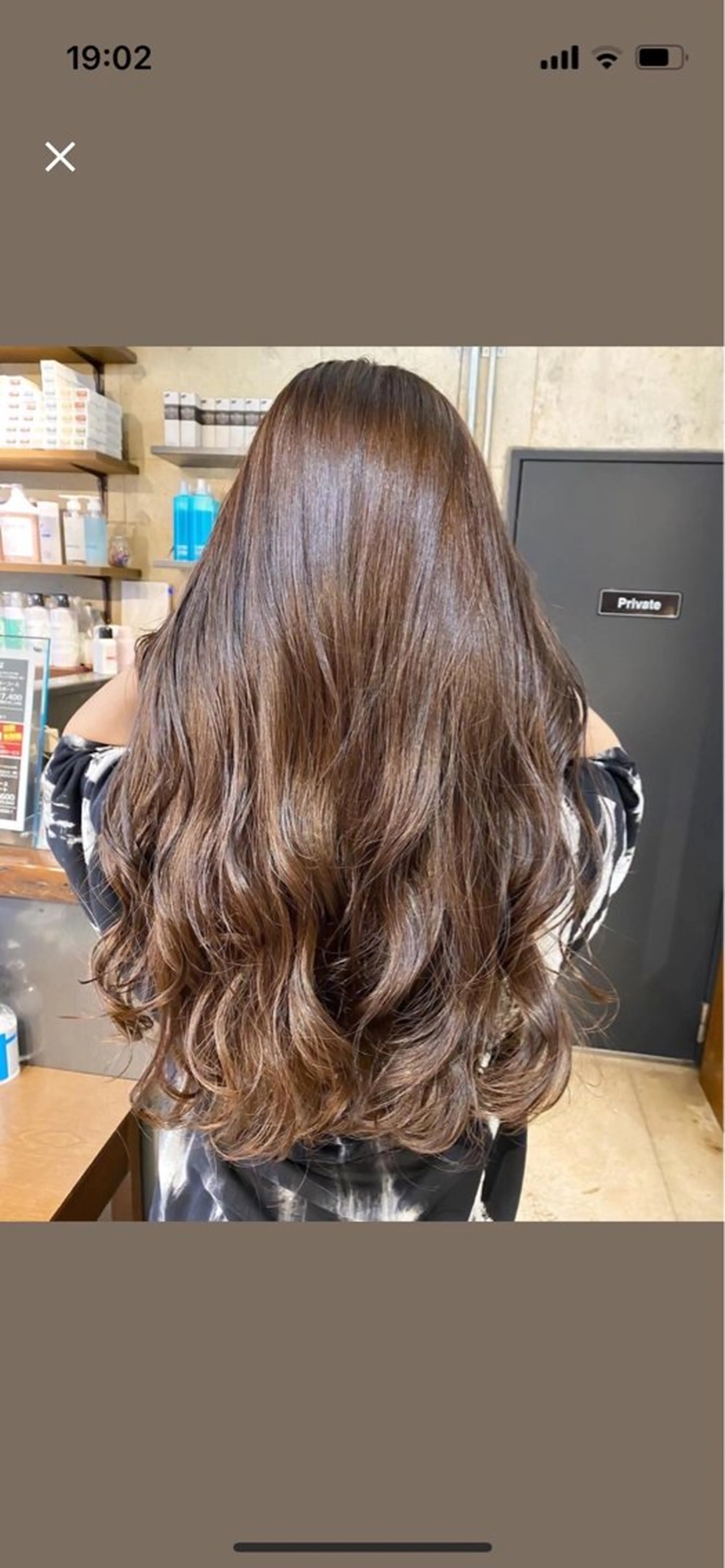 ロング ヘアカラー 柔らかい縮毛矯正 ＋艶感山根のヘアスタイル