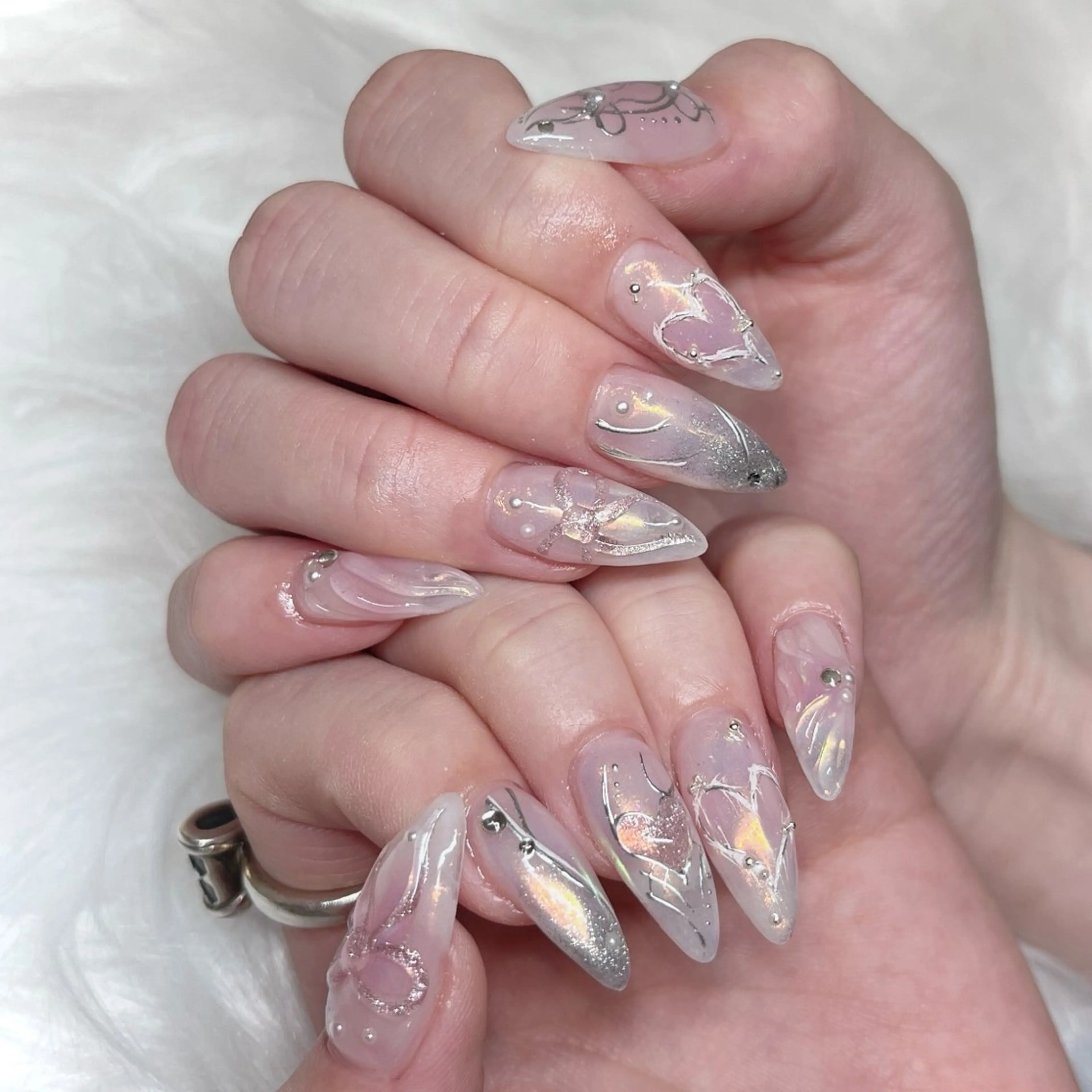 ネイル アートネイル ハンドネイル moca 心斎橋店所属・moca心斎橋店 Aina🐈⬛🤍のネイルデザイン