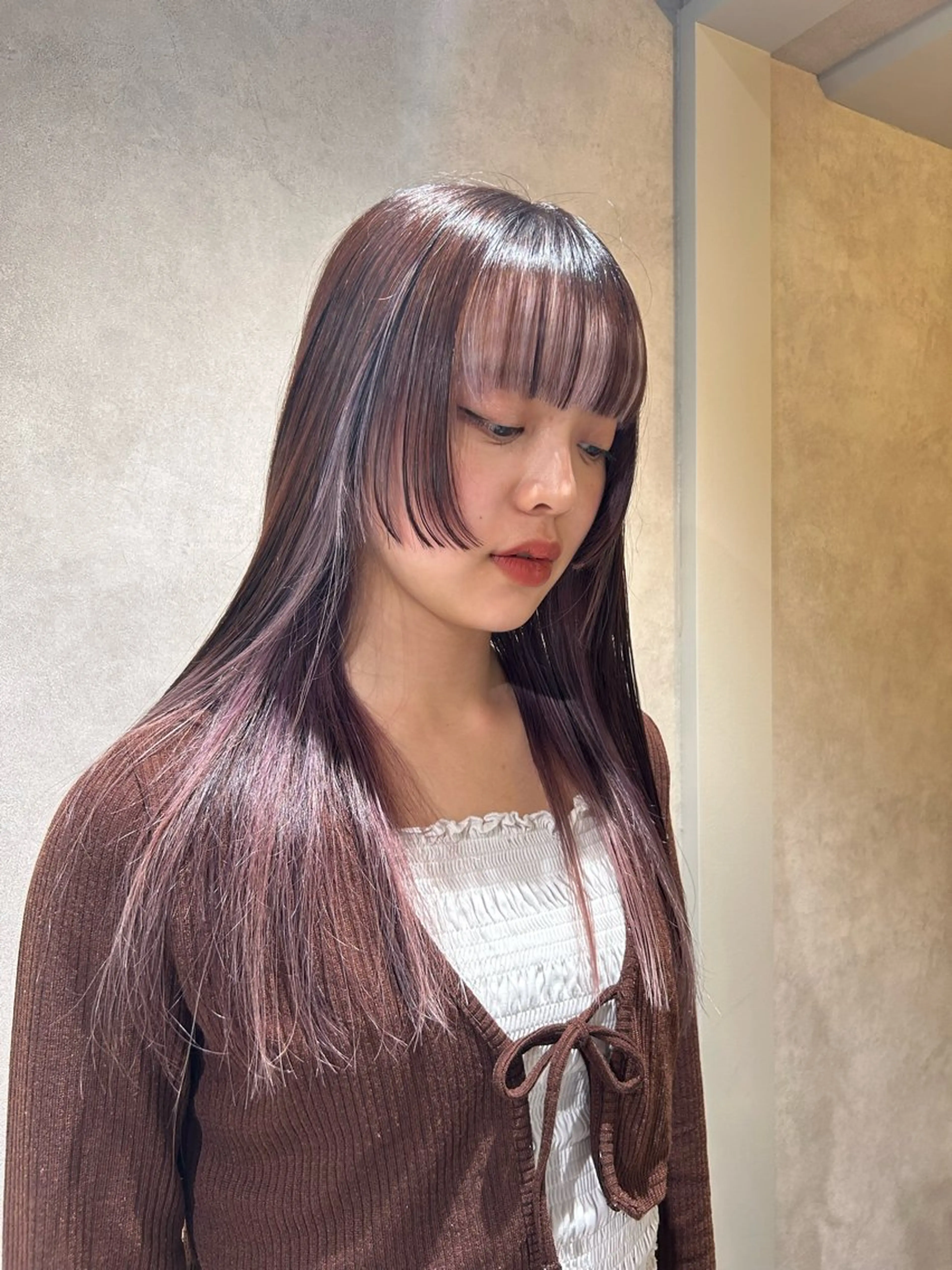 ロング カラー ラベンダーカラー ayano/パーマ/ 暖色カラーのヘアスタイル