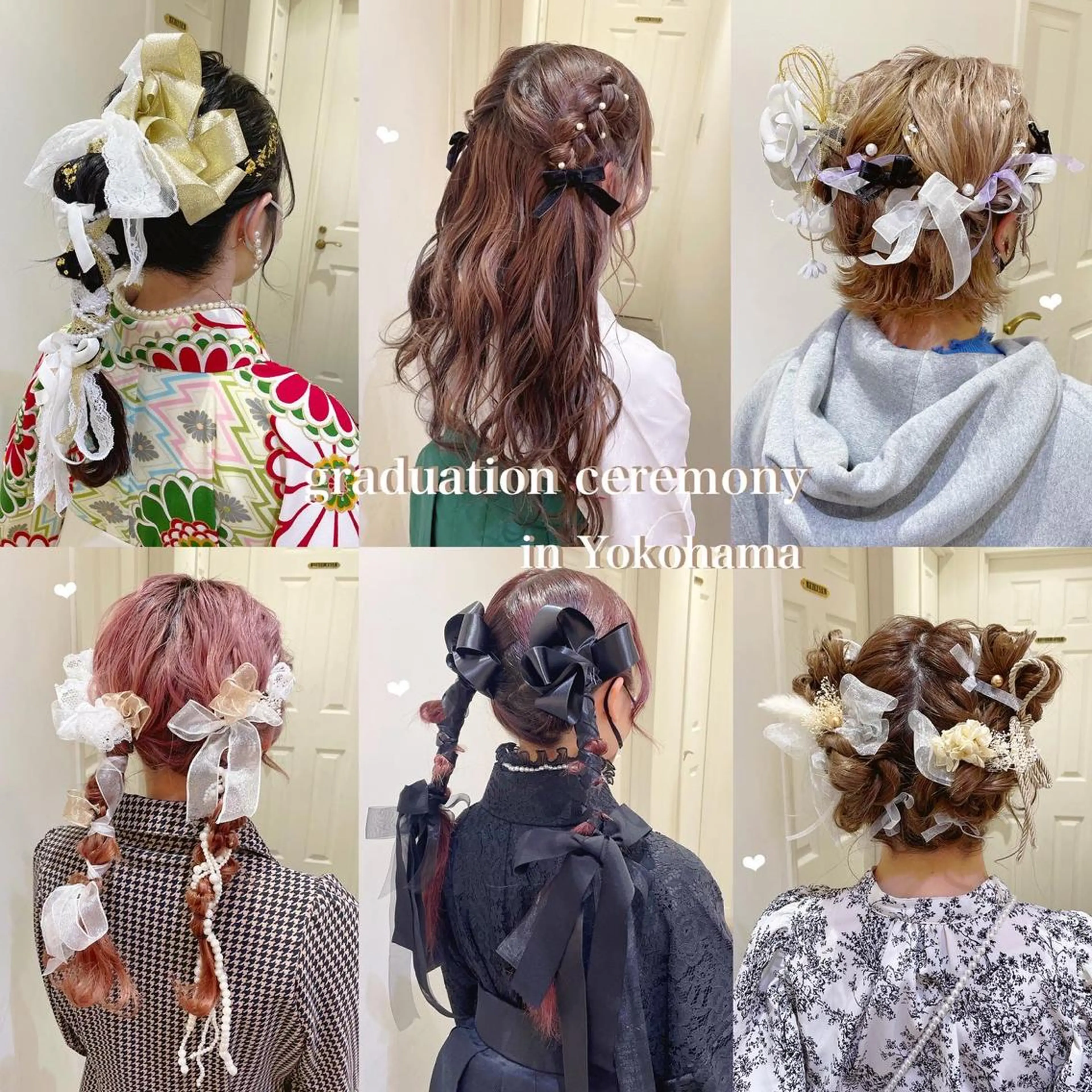 セミロング ヘアアレンジ 卒業式のヘアスタイル エクステ/ハイトーン 🐏☁️miminaのヘアスタイル