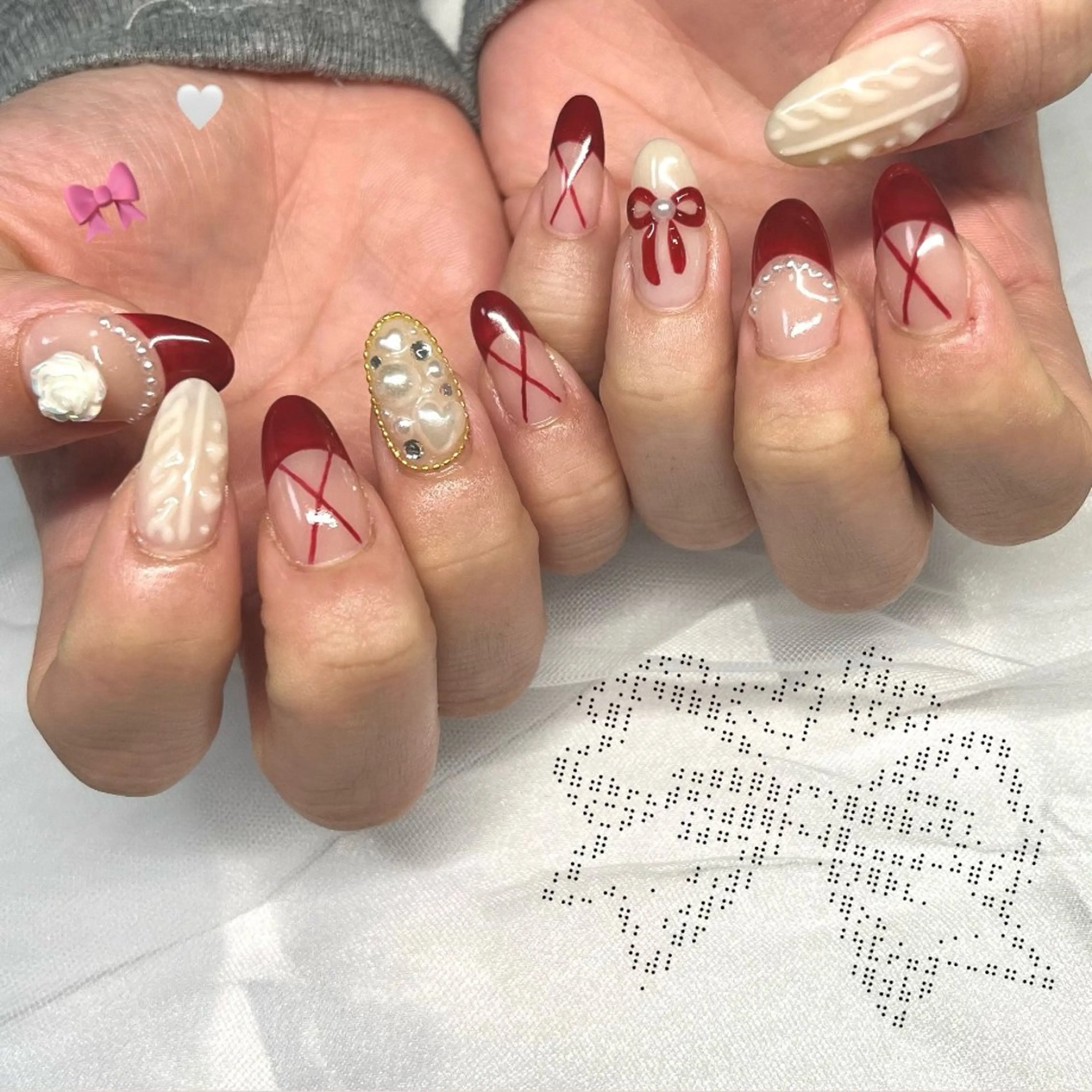 ネイル 赤色 ハンドネイル 🌷Gemini nami🌷のネイルデザイン