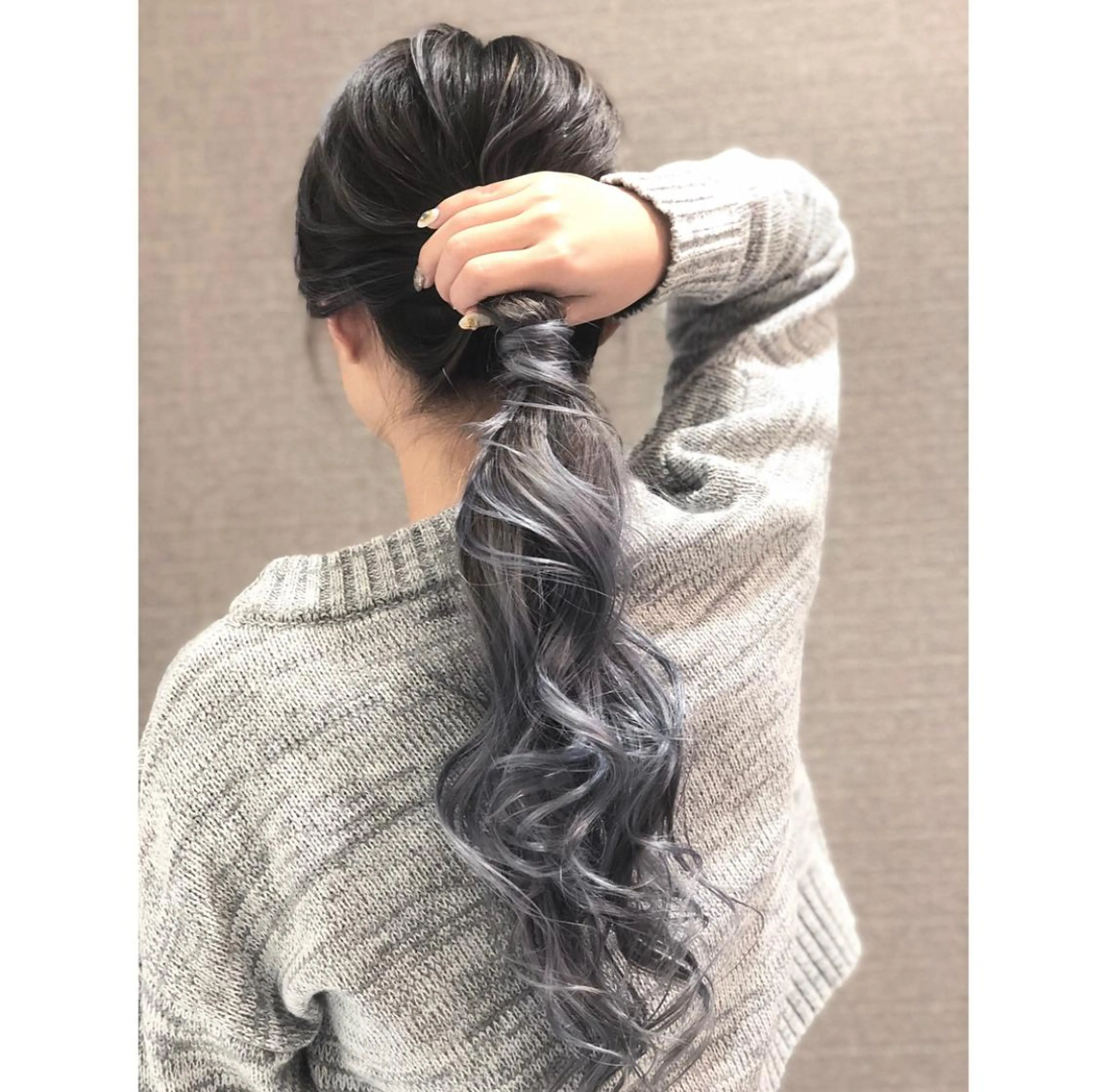 ロング カラー ヘアアレンジ バレイヤージュ ブリーチ デザインカラー グラデーションカラー ハイライトカラー アンドウ ユウ/ レイヤーカット/韓国のヘアスタイル