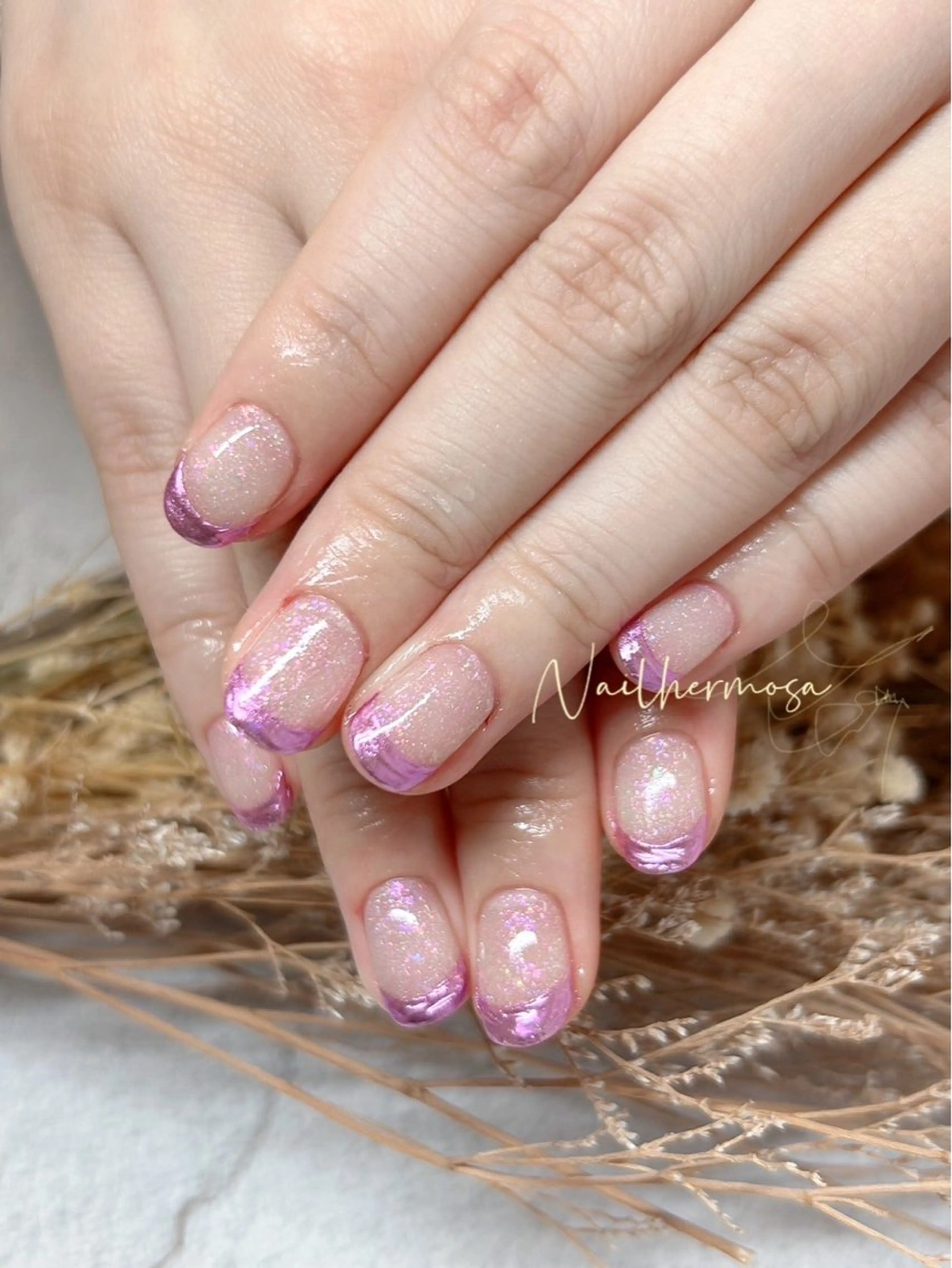 ネイル 長さ出し フラッシュネイル フットネイル ジェルネイル マグネットネイル ハンドネイル エルモサ YURIKAのネイルデザイン