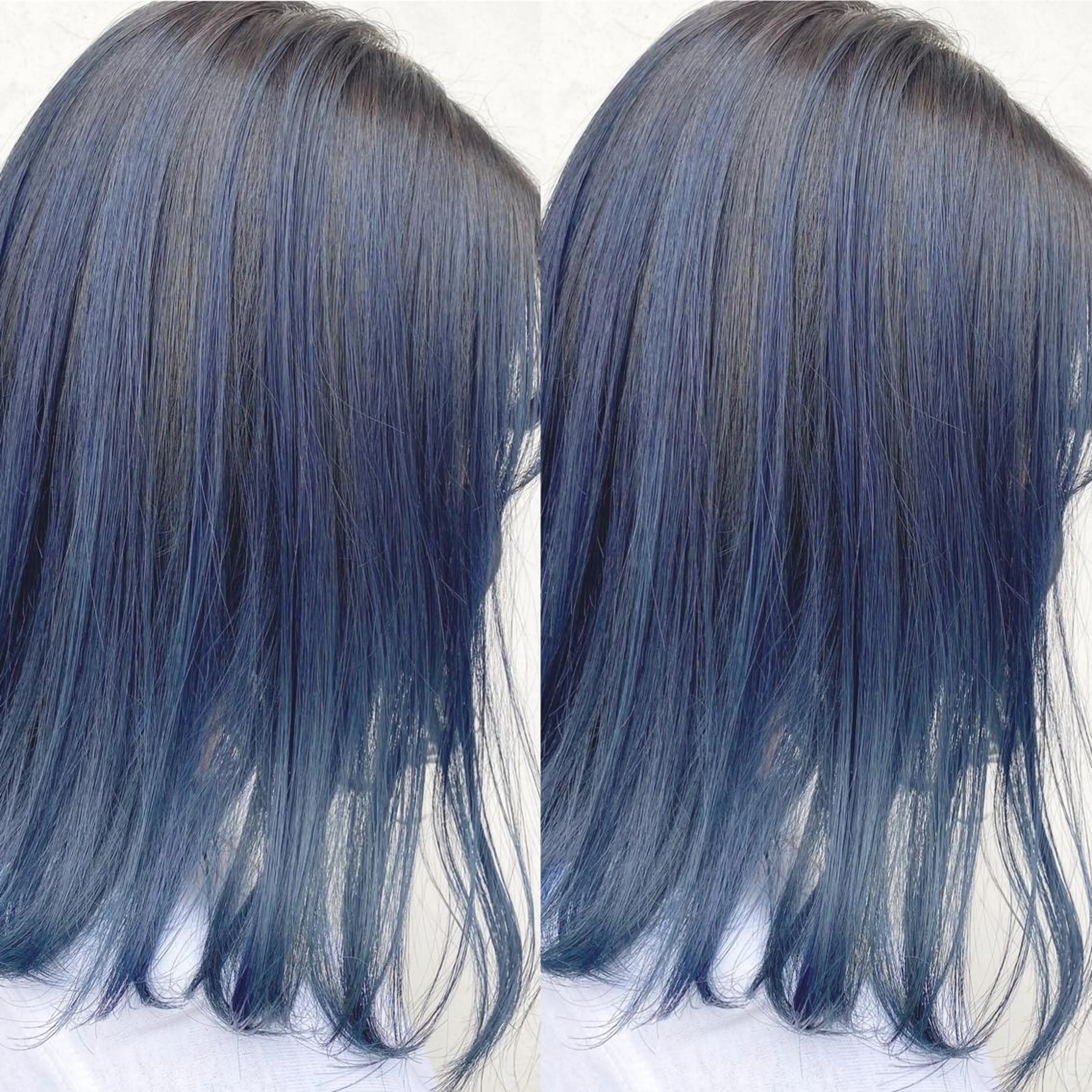 ロング カラー ブリーチ ブルーカラー ネイビーカラー しゅうさん🍝 麻田秀太郎のヘアスタイル