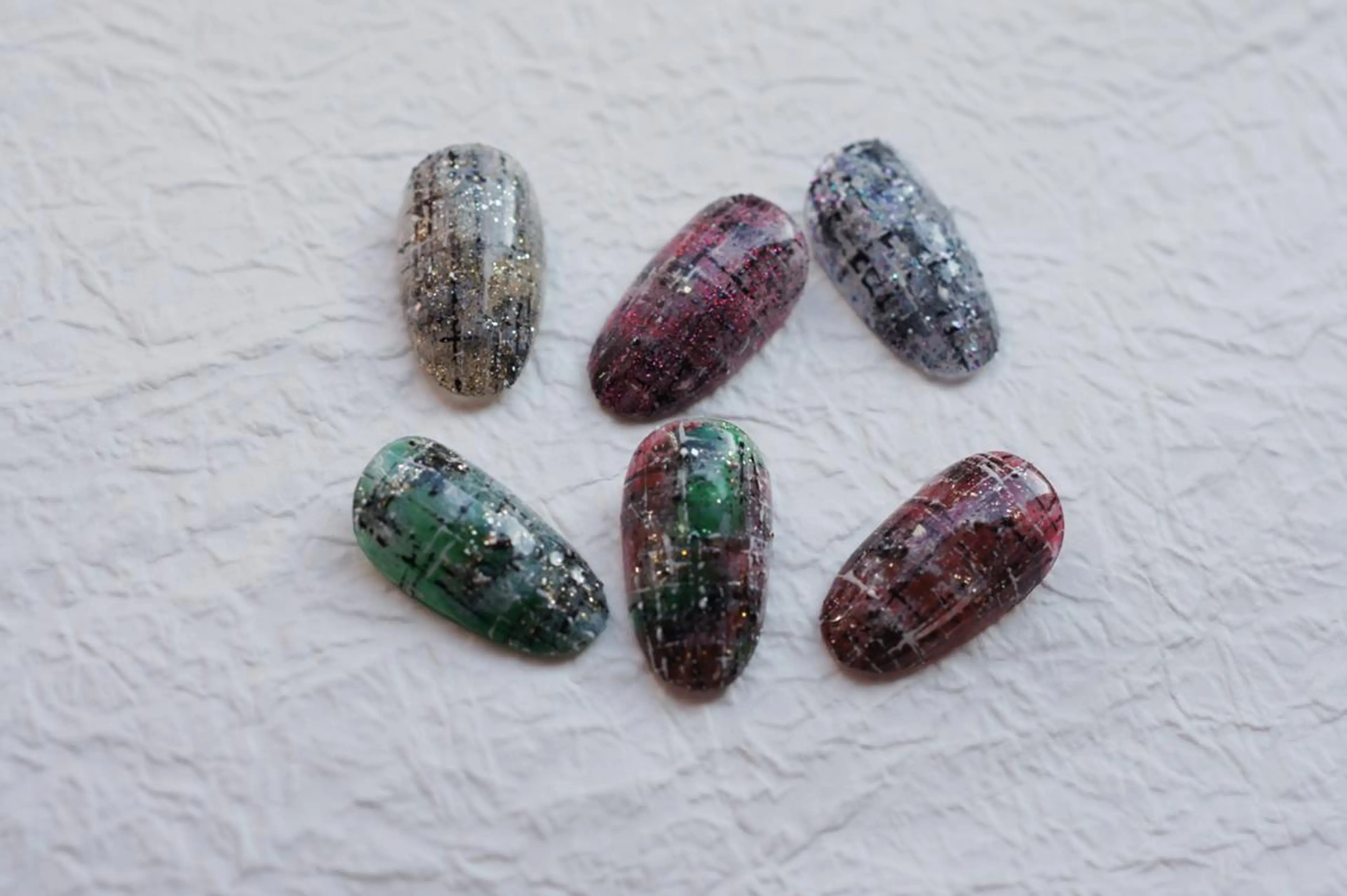 ネイル キラキラネイル ツイードネイル nails muu まゆのネイルデザイン