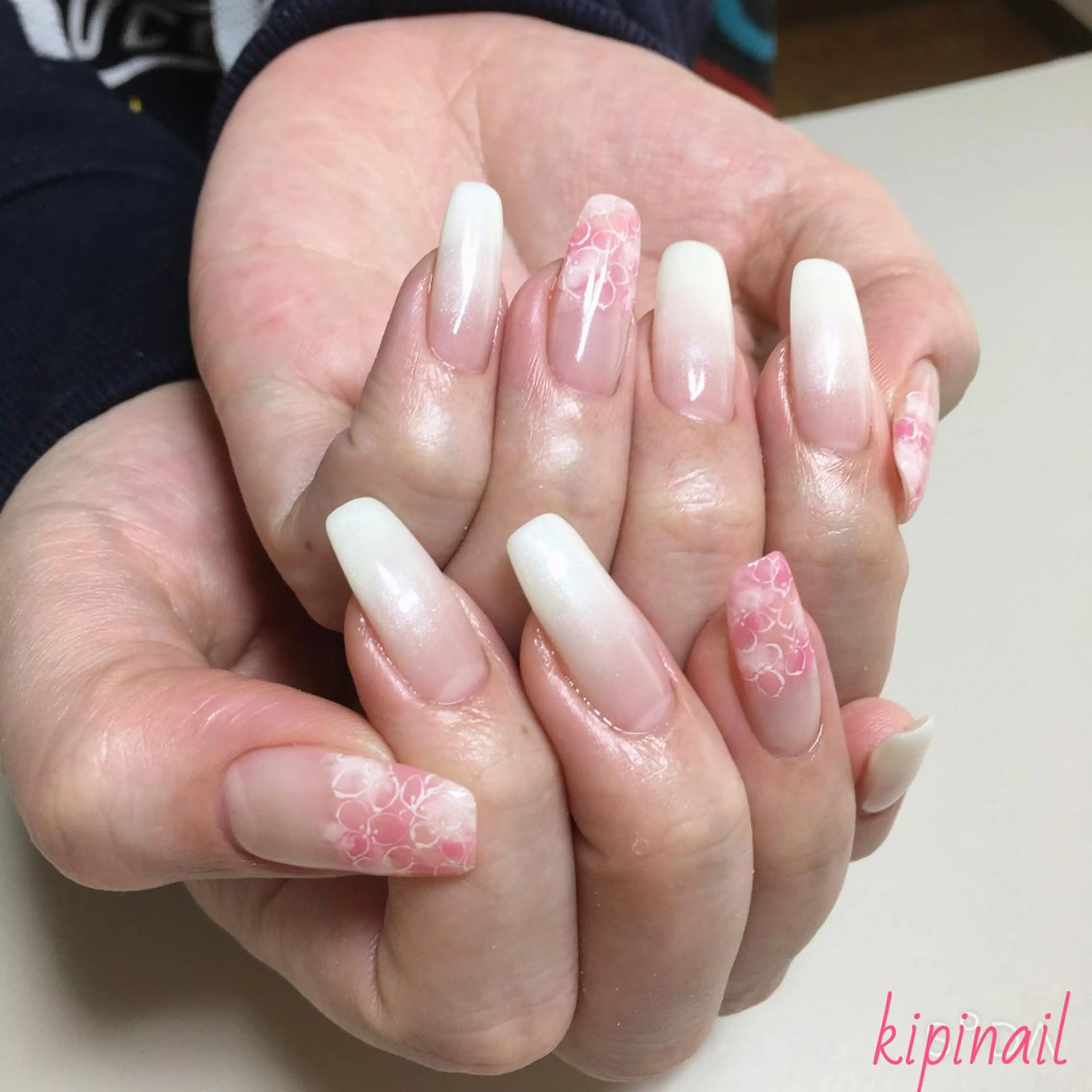 ネイル フラワーネイル グラデーション ニュアンスネイル kipinail 川﨑えりかのネイルデザイン