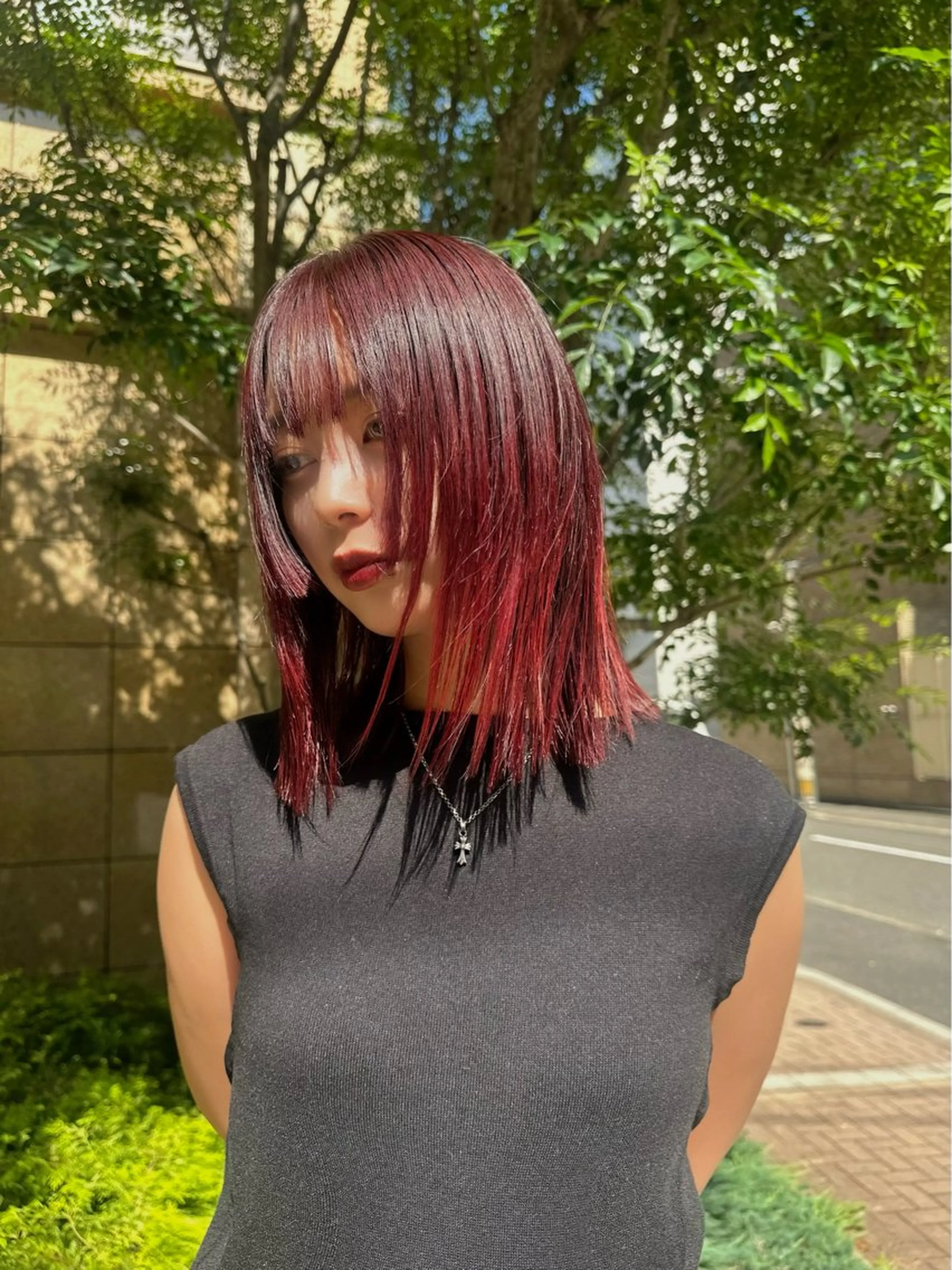 ミディアム カラー カット ヘアカラー トリートメント naito/ブリーチ /エクステ/縮毛のヘアスタイル