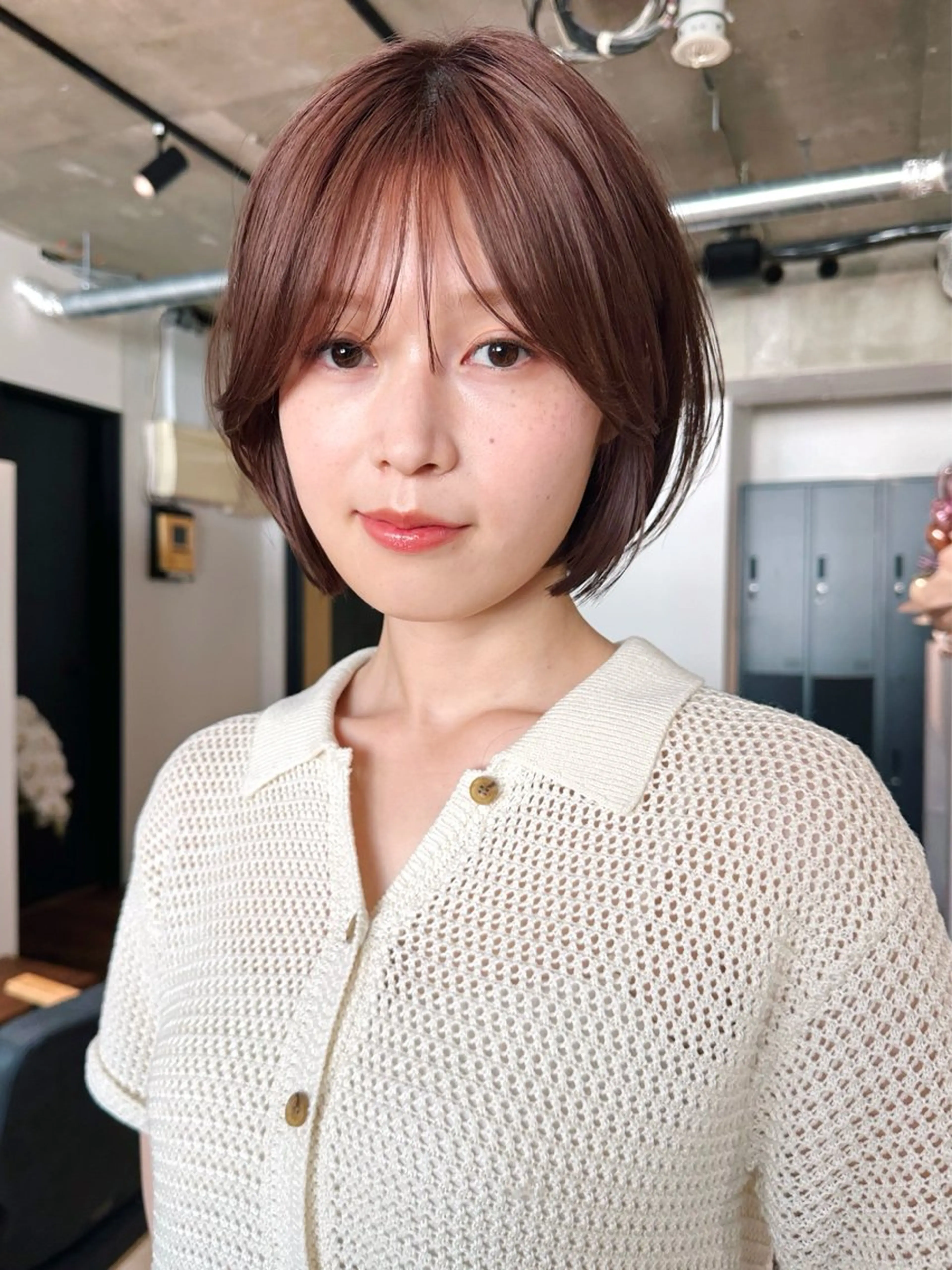 ショート カラー パーマ 🫧小顔×似合わせ× 透明感カラー🫧のヘアスタイル