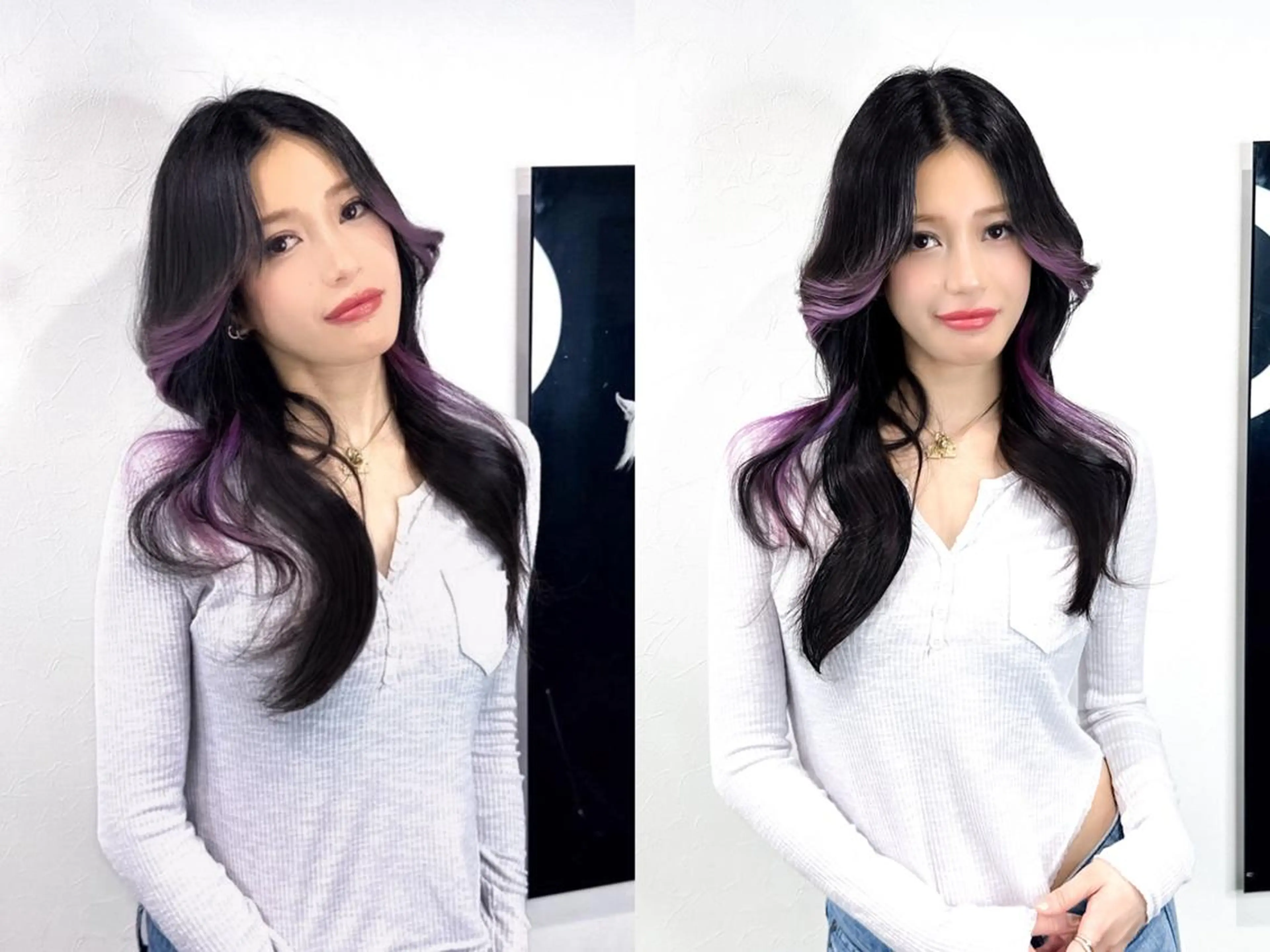 ロング カラー カット ヘアカラー トリートメント 韓国レイヤーカット要 暗透カラー📓吉祥寺のヘアスタイル