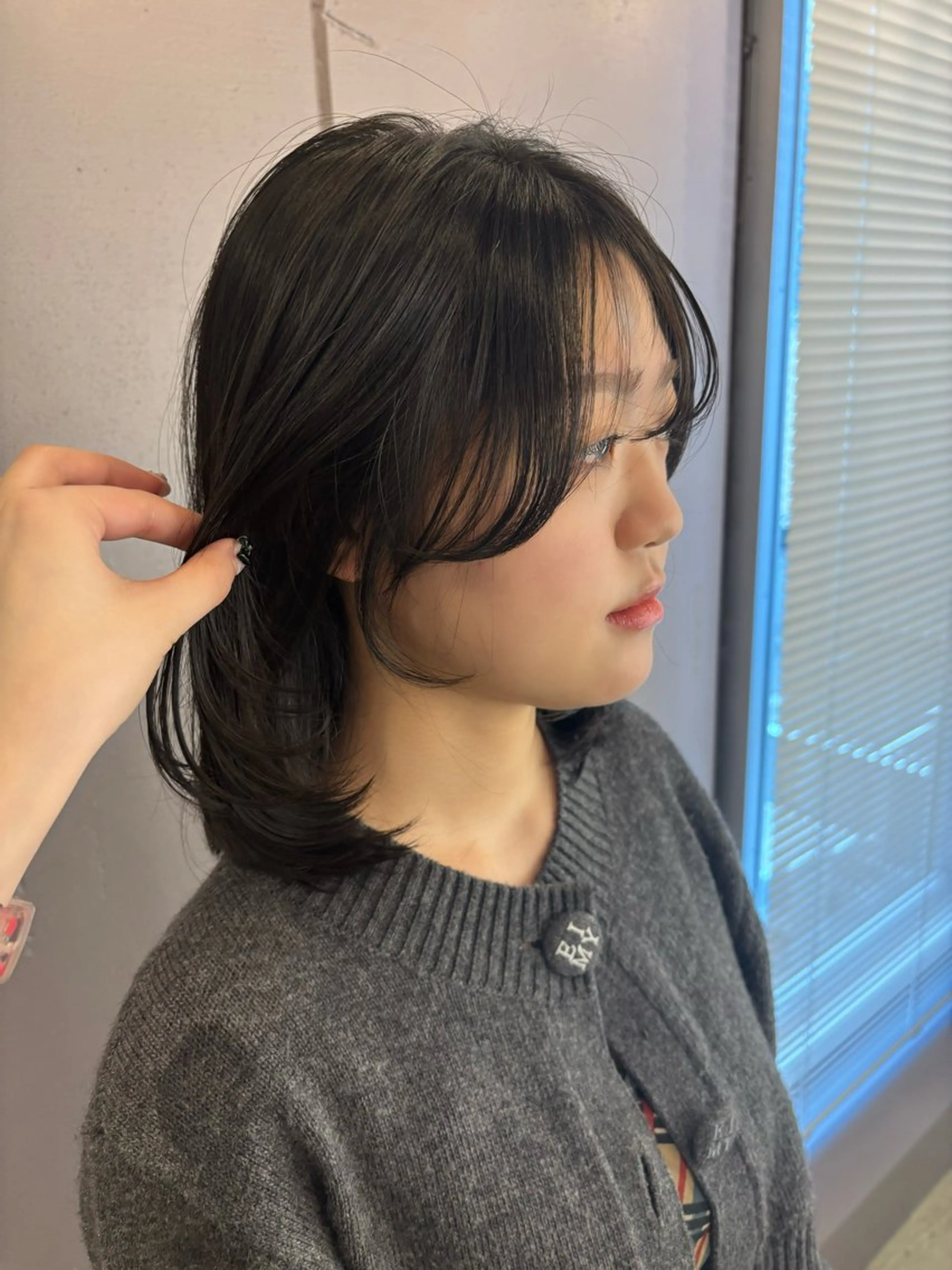 ミディアム カラー 顔周りカット レイヤーカット カット ヘアカラー トリートメント ボブ/レイヤー/透明 感カラー/dai🌿のヘアスタイル