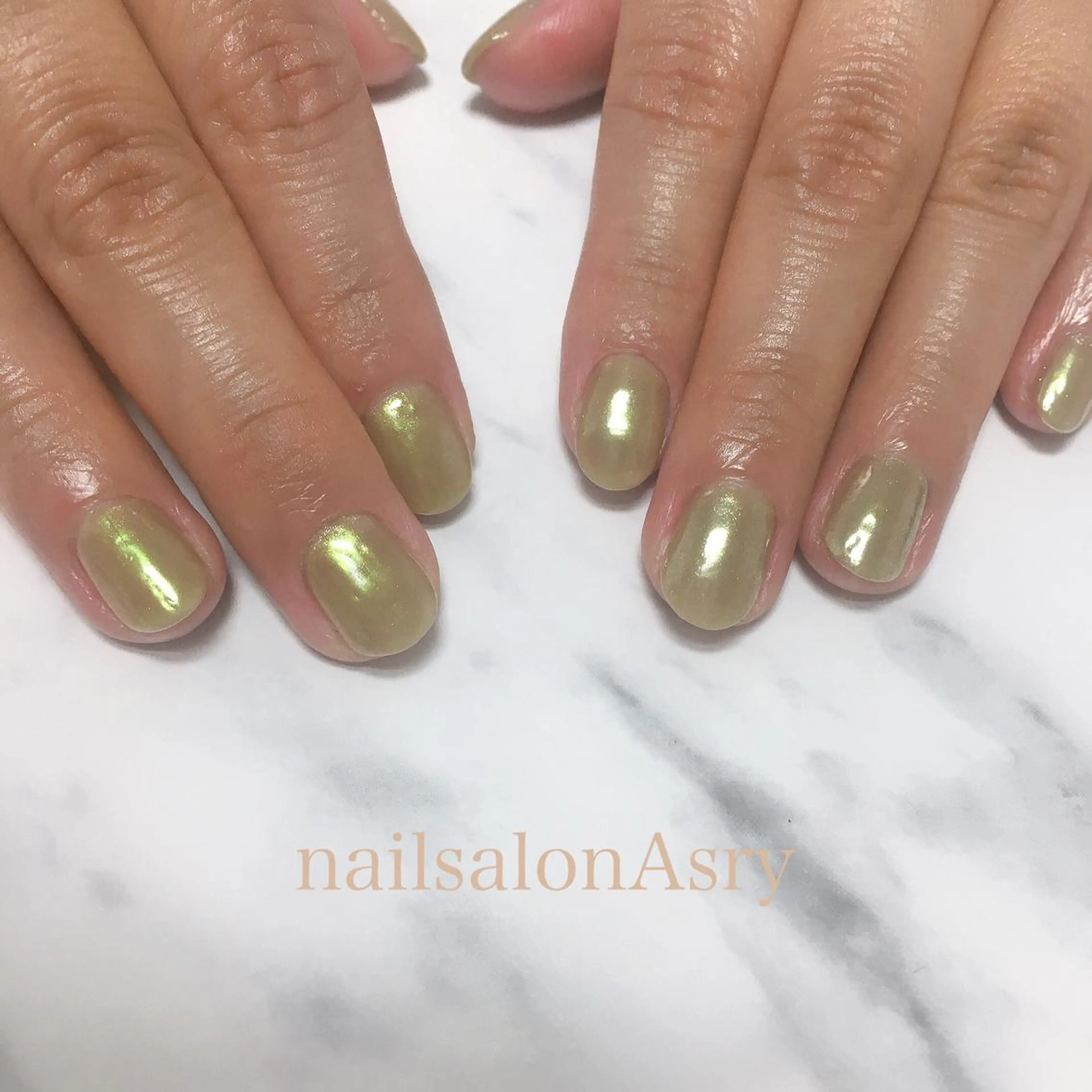 ネイル オーロラネイル ミラーネイル ワンカラーネイル nailsalon Asryのネイルデザイン