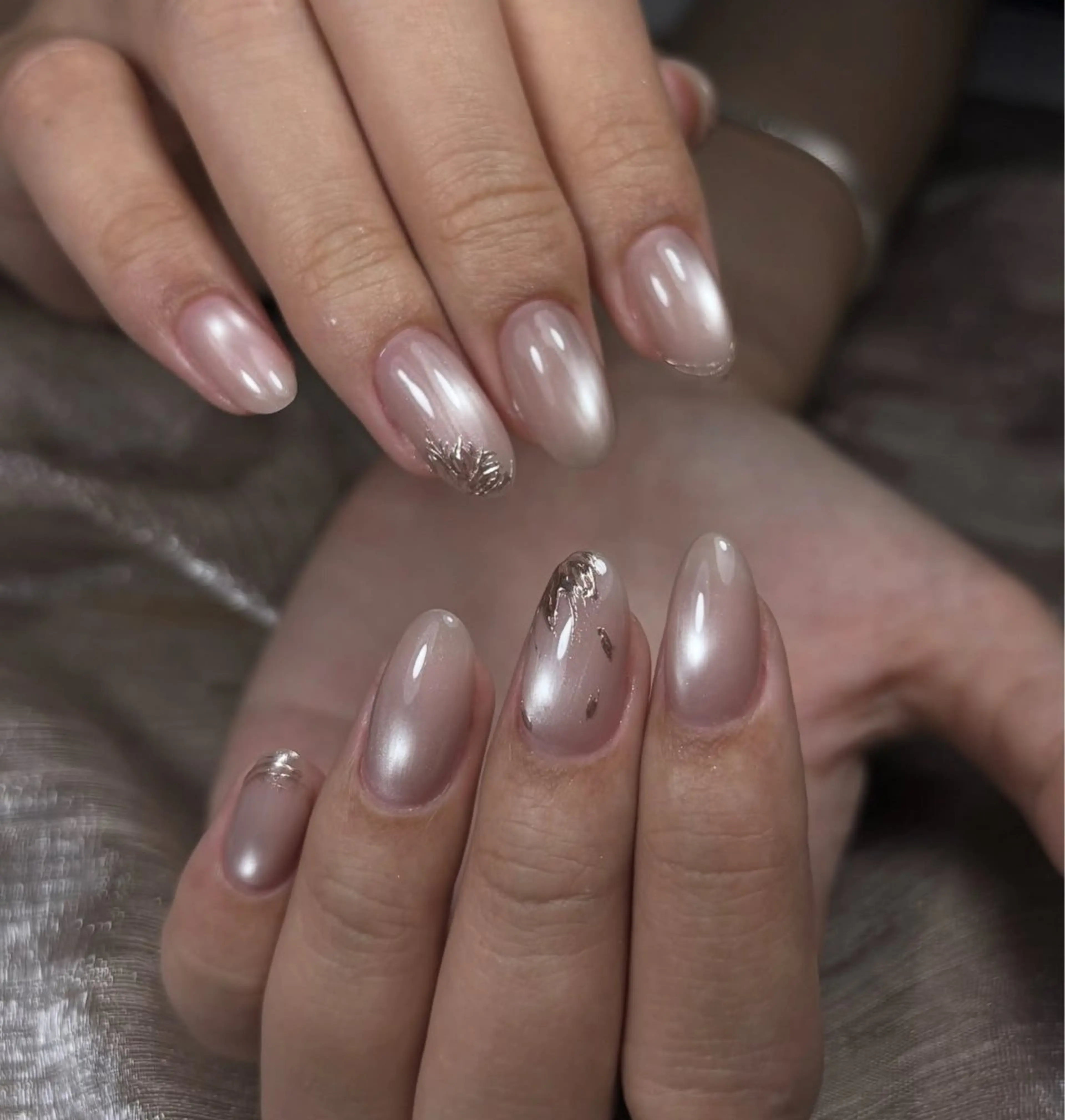 ネイル アートネイル フレンチネイル ジェルネイル キラキラネイル ニュアンスネイル ハンドネイル Ryunail所属・Ryu Nail NekoChanのネイルデザイン