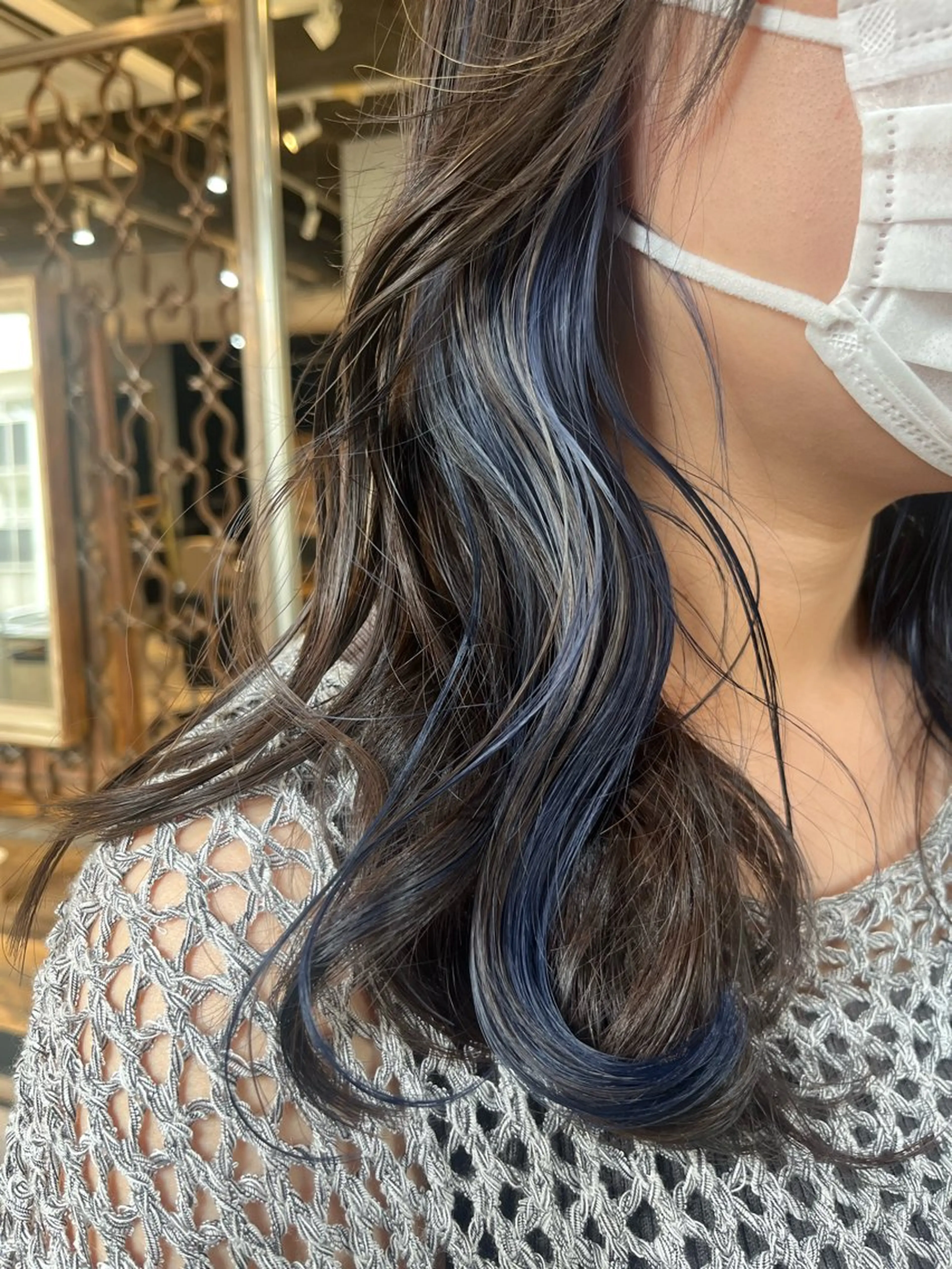 ミディアム カラー ネイビーカラー カット ヘアカラー スタジオノル パーマ🌀あやなのヘアスタイル