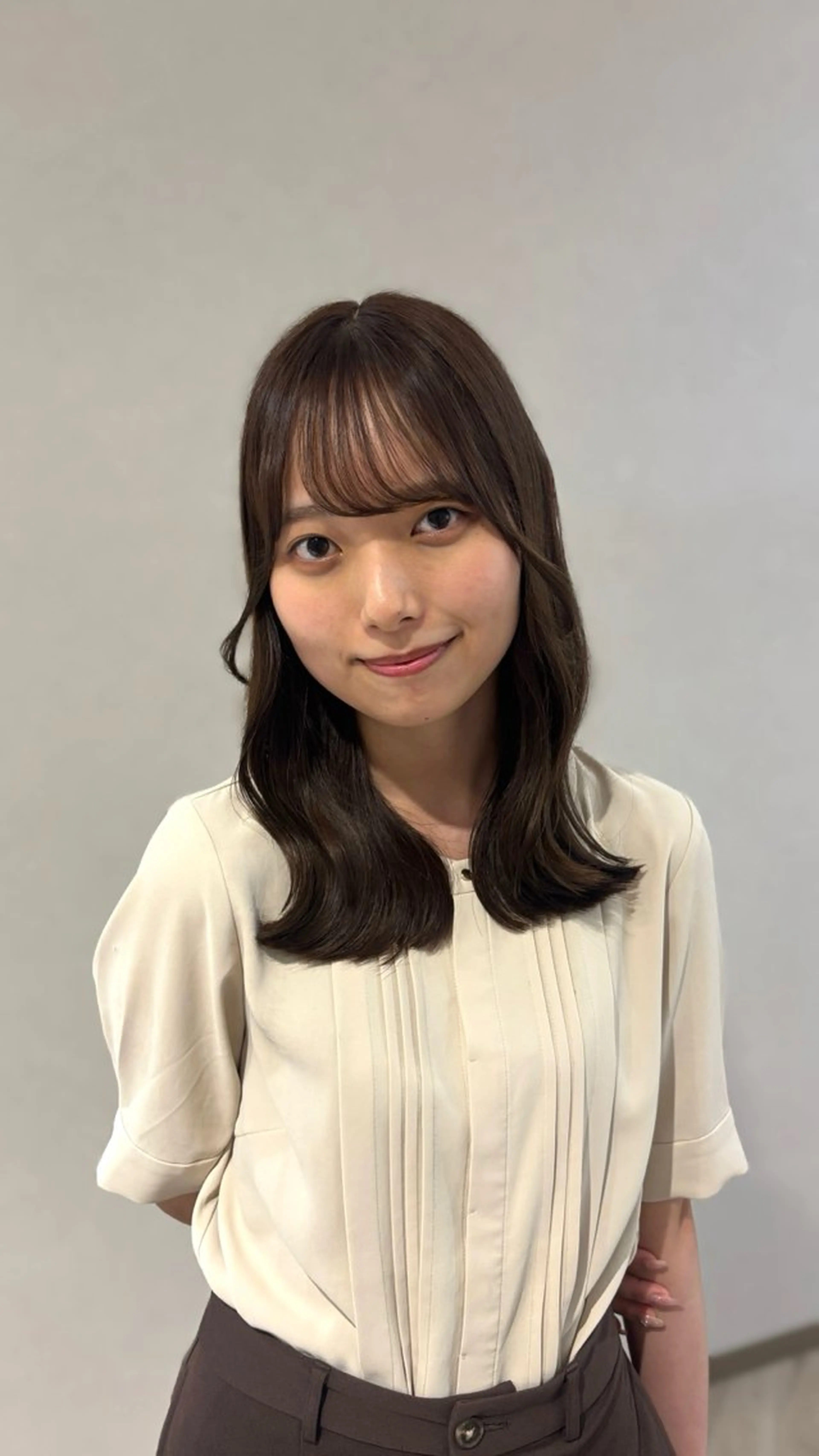 セミロング カラー 顔周りカット カット ヘアカラー CHAINON×FeM#所属・名駅/sHiHo/透 明感カラー✨🎀/のヘアスタイル