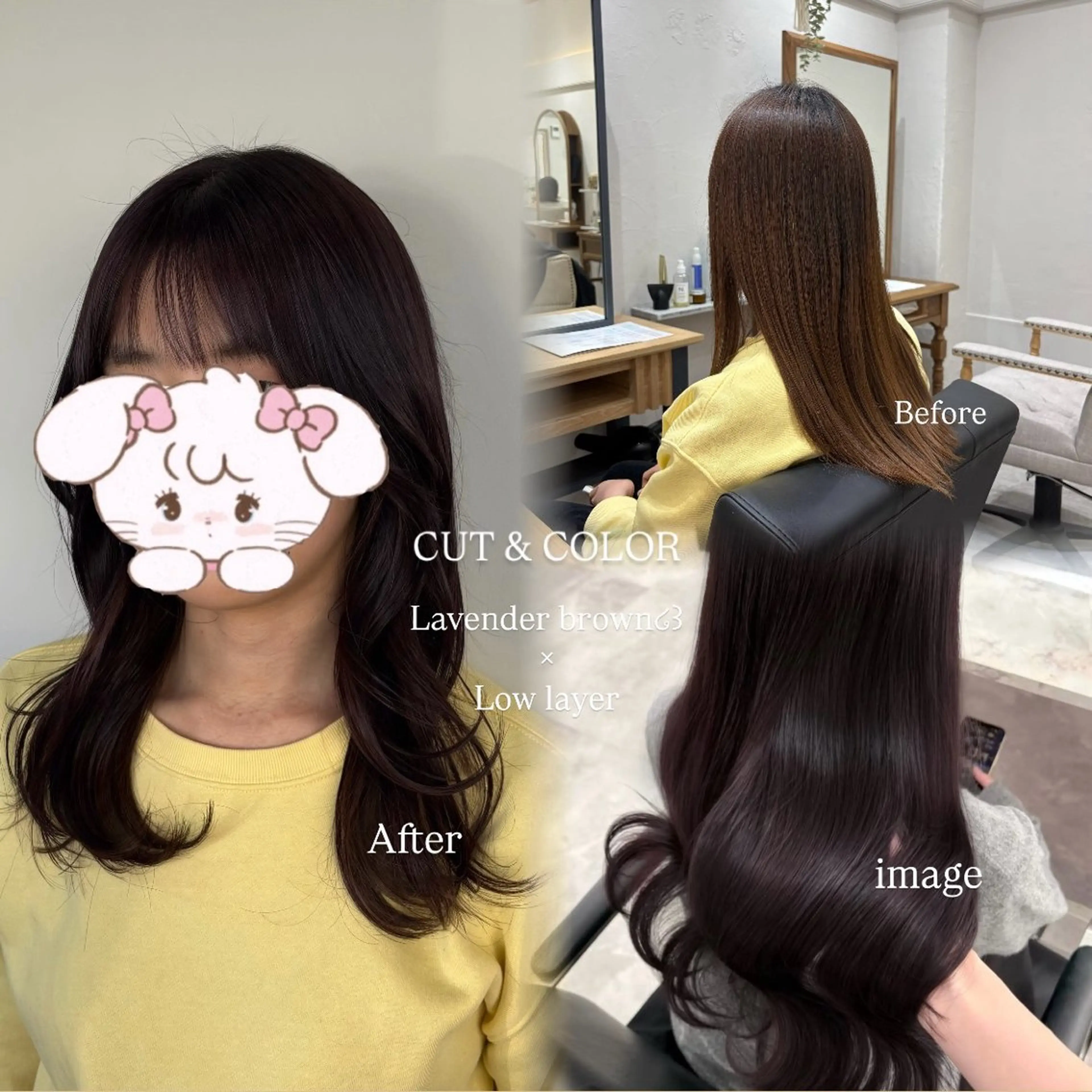 ミディアム カット ヘアカラー 谷口 綾架のヘアスタイル