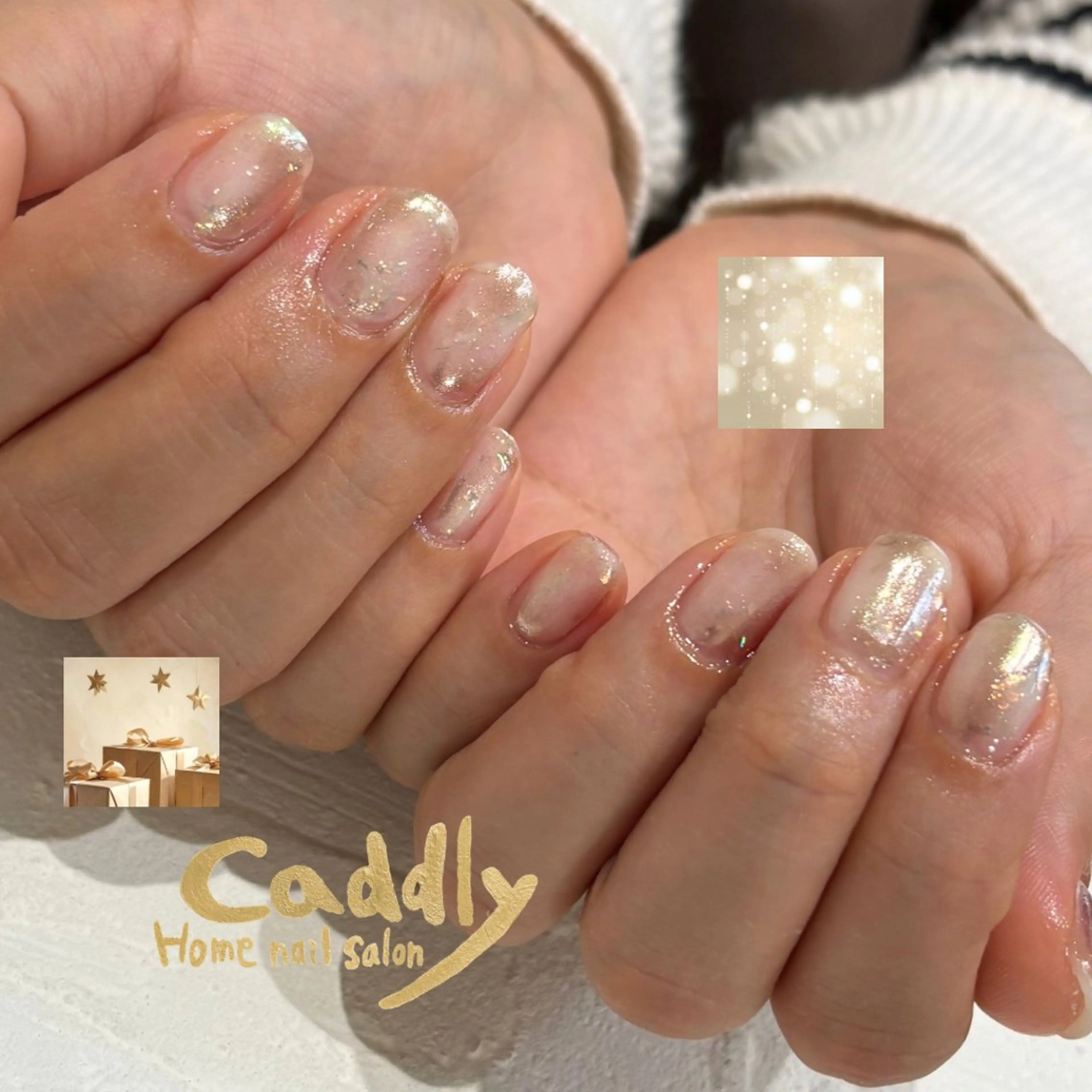 ネイル オーロラネイル ハンドネイル caddly naoのネイルデザイン