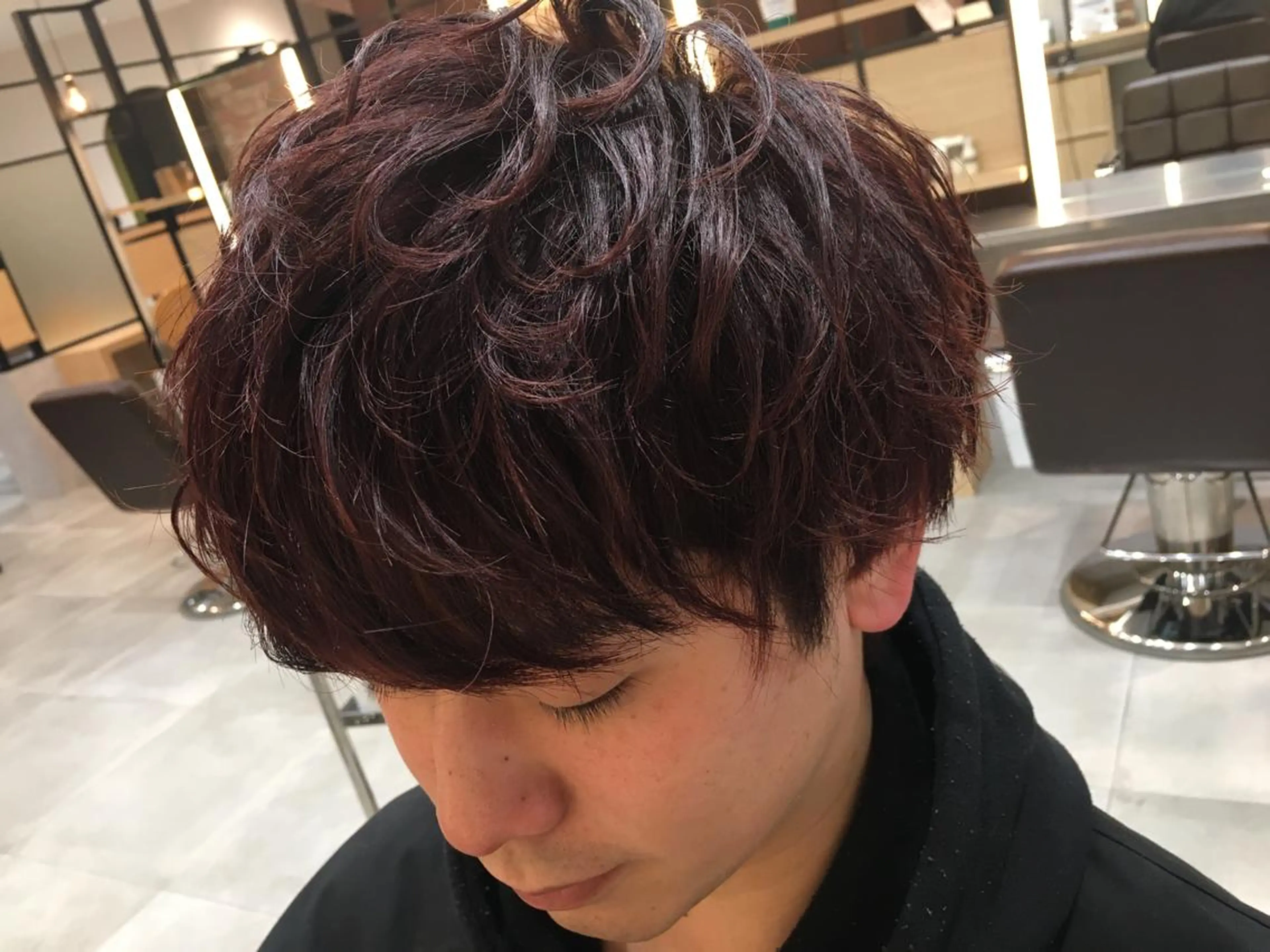 ショート レッドブラウン カット ヘアカラー 大住 京平のヘアスタイル