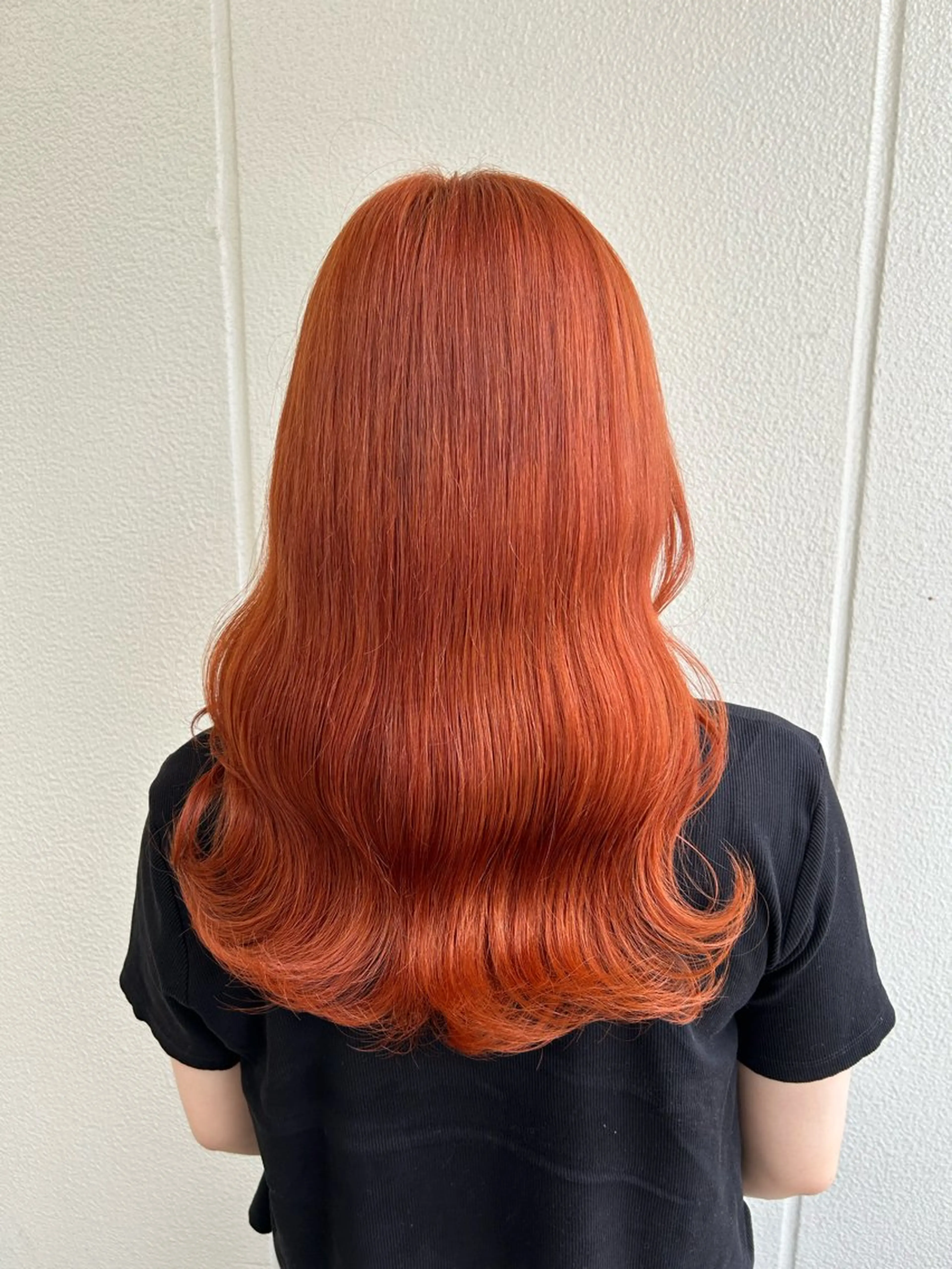 セミロング カラー オレンジ 暖色/垢抜け韓国ヘア 🇰🇷桑原ユキネのヘアスタイル