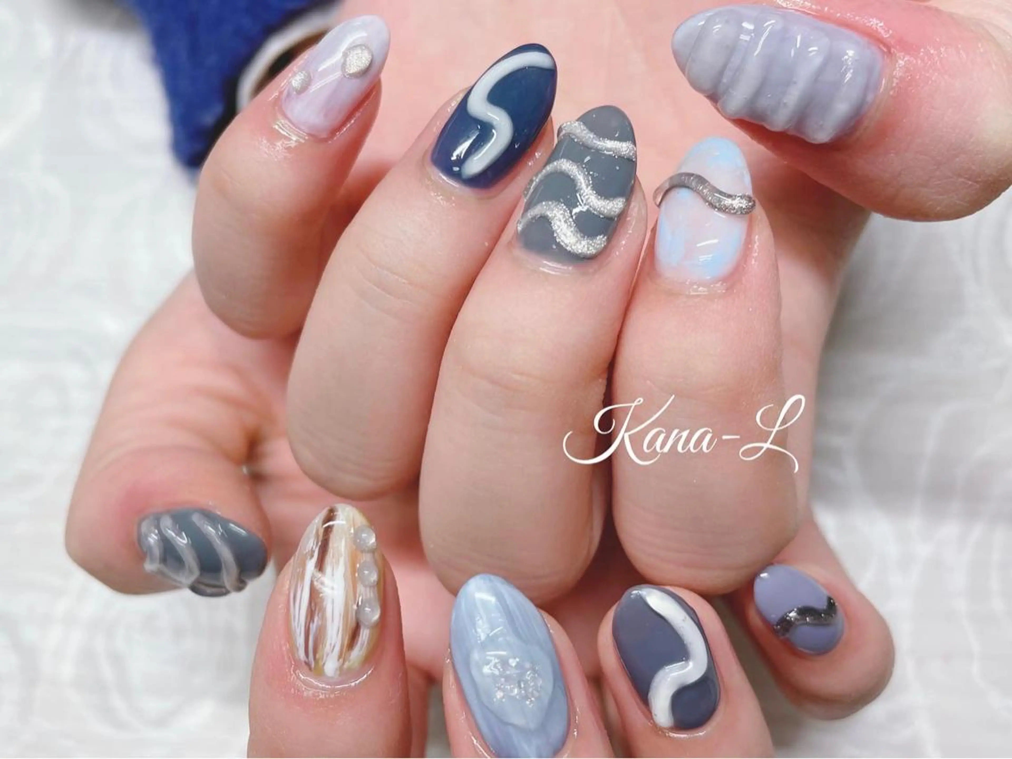 カラー ネイル ニュアンスネイル ぷっくりネイル 冬ネイル 芦辺 香奈のネイルデザイン