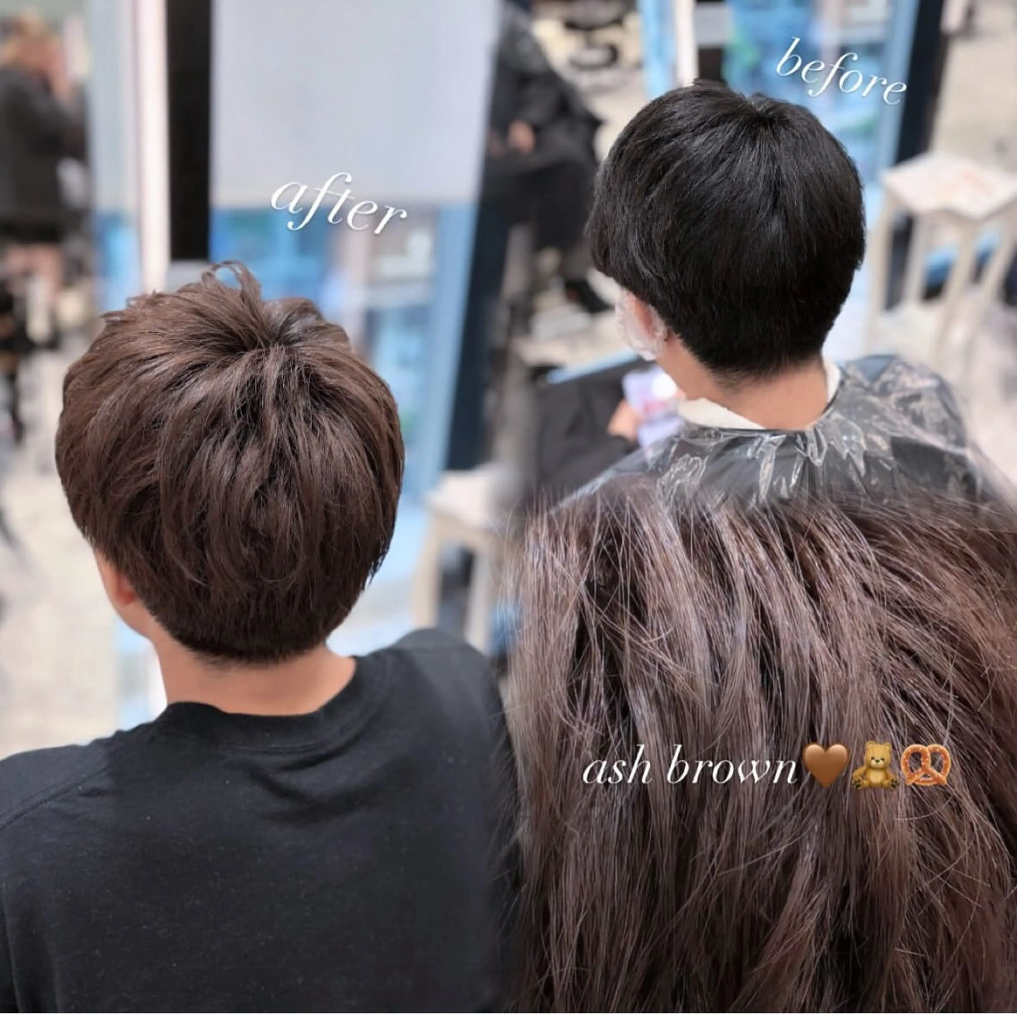 ショート アッシュ アッシュブラウン コテ巻きパーマ 📧♡/せりなのヘアスタイル