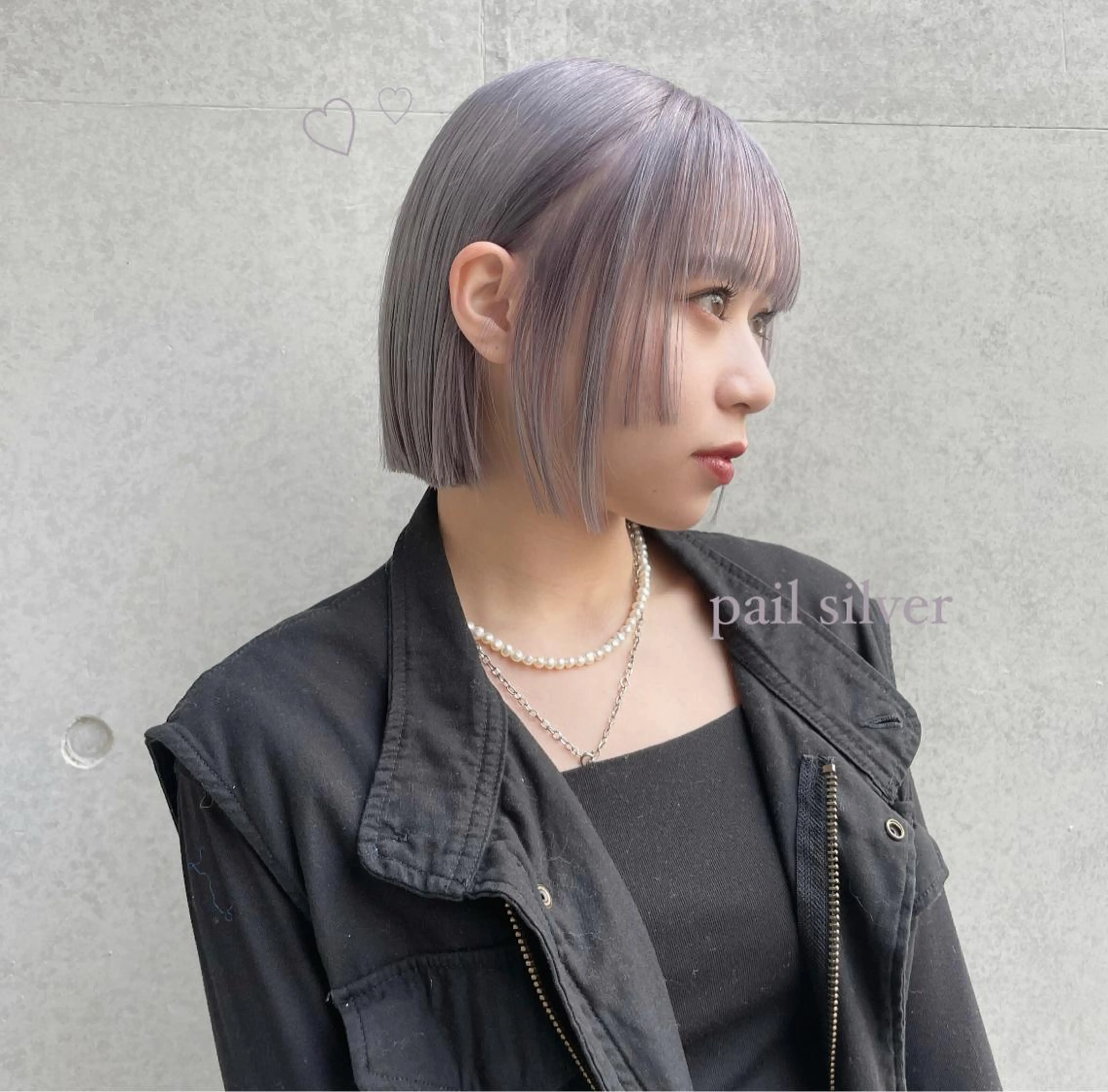 ミディアム カラー ブリーチ ハイトーンカラー ボブ ナツミ/透明感カラー /酸性ストレートのヘアスタイル