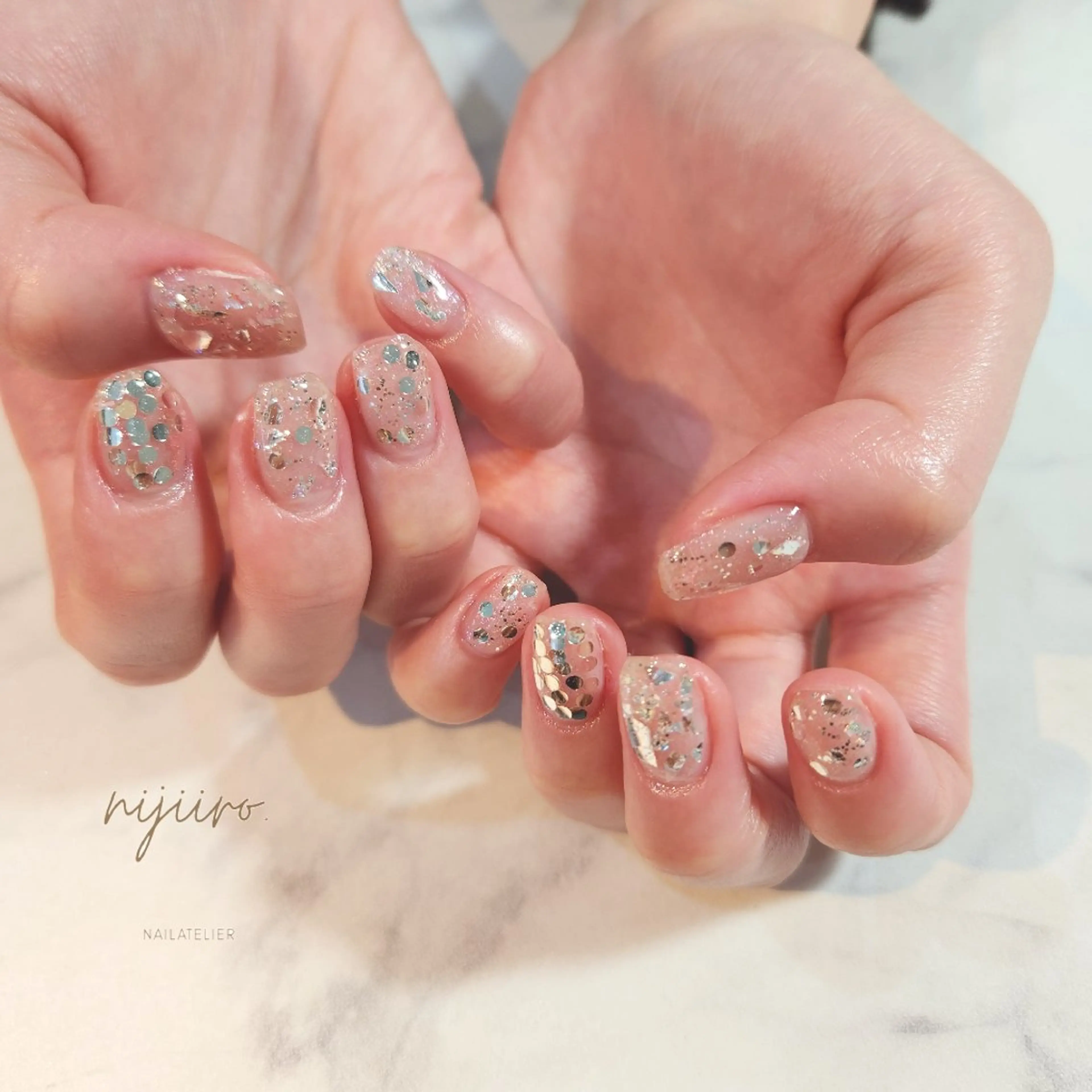 ネイル キラキラネイル ハンドネイル nailatelier nijiiro.所属・nijiiro🌈 サトウのネイルデザイン