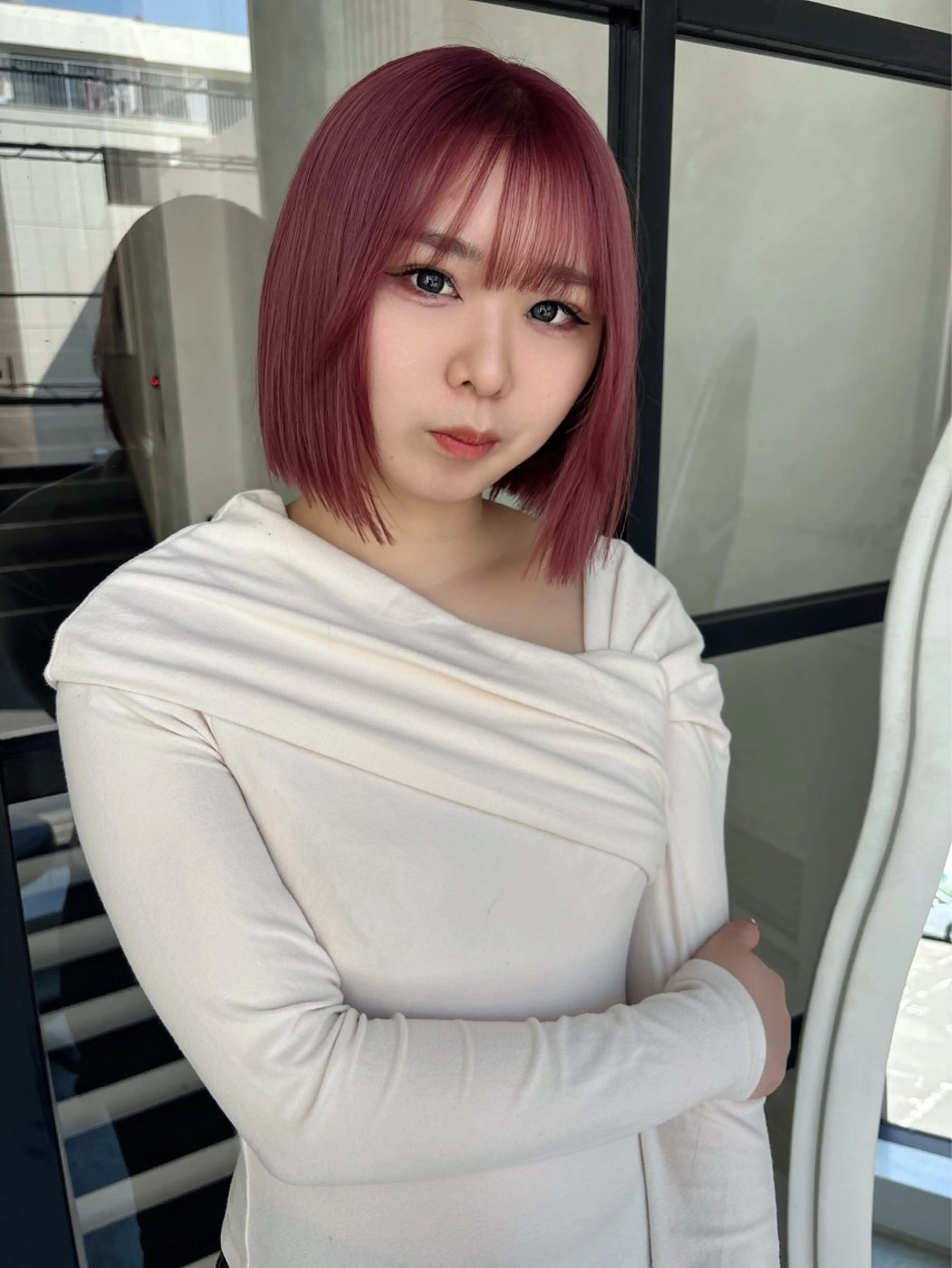 カラー ボブ カット ヘアカラー MaisonHALU 松浦光咲のヘアスタイル