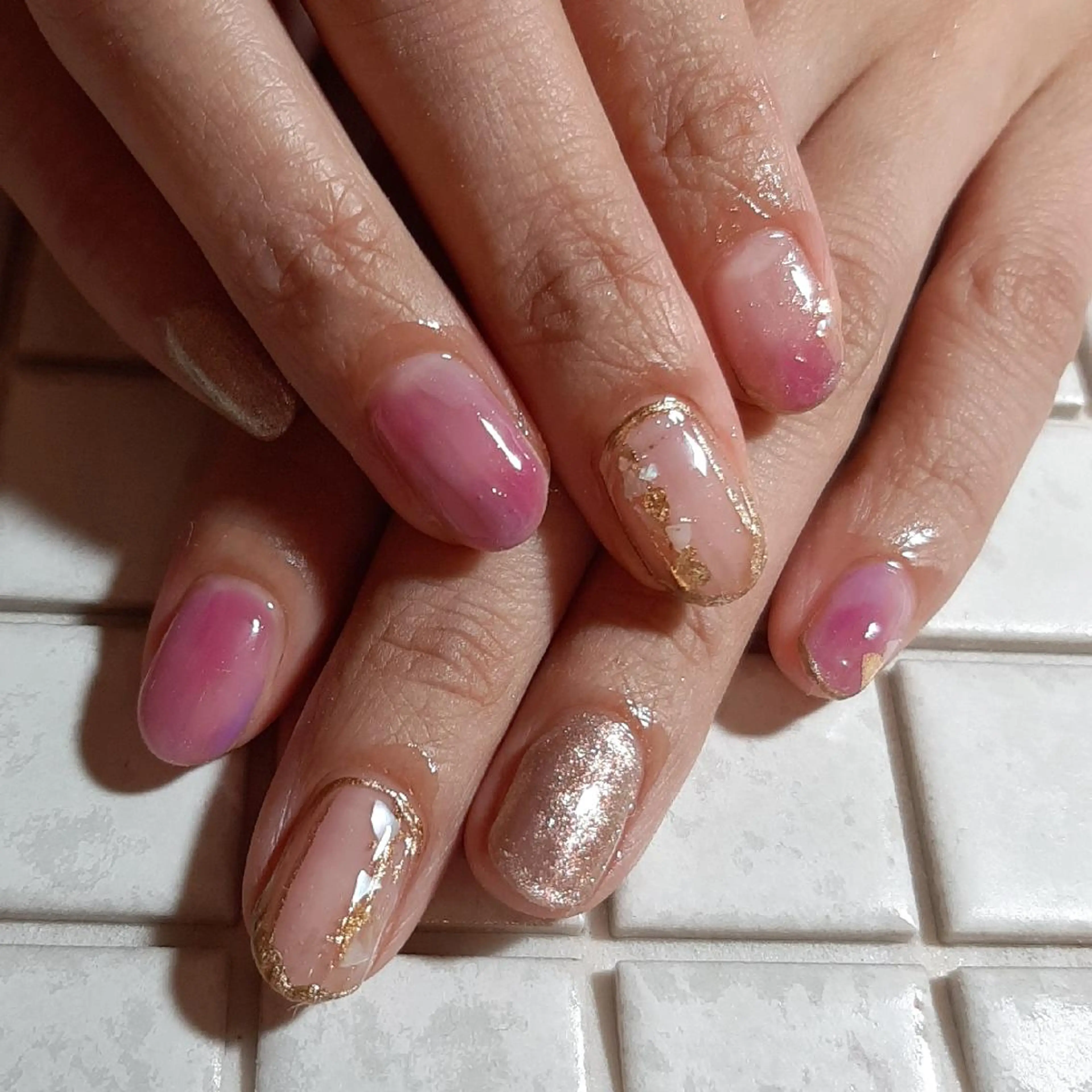 ネイル クリアネイル パープル ハンドネイル private salon mieのネイルデザイン