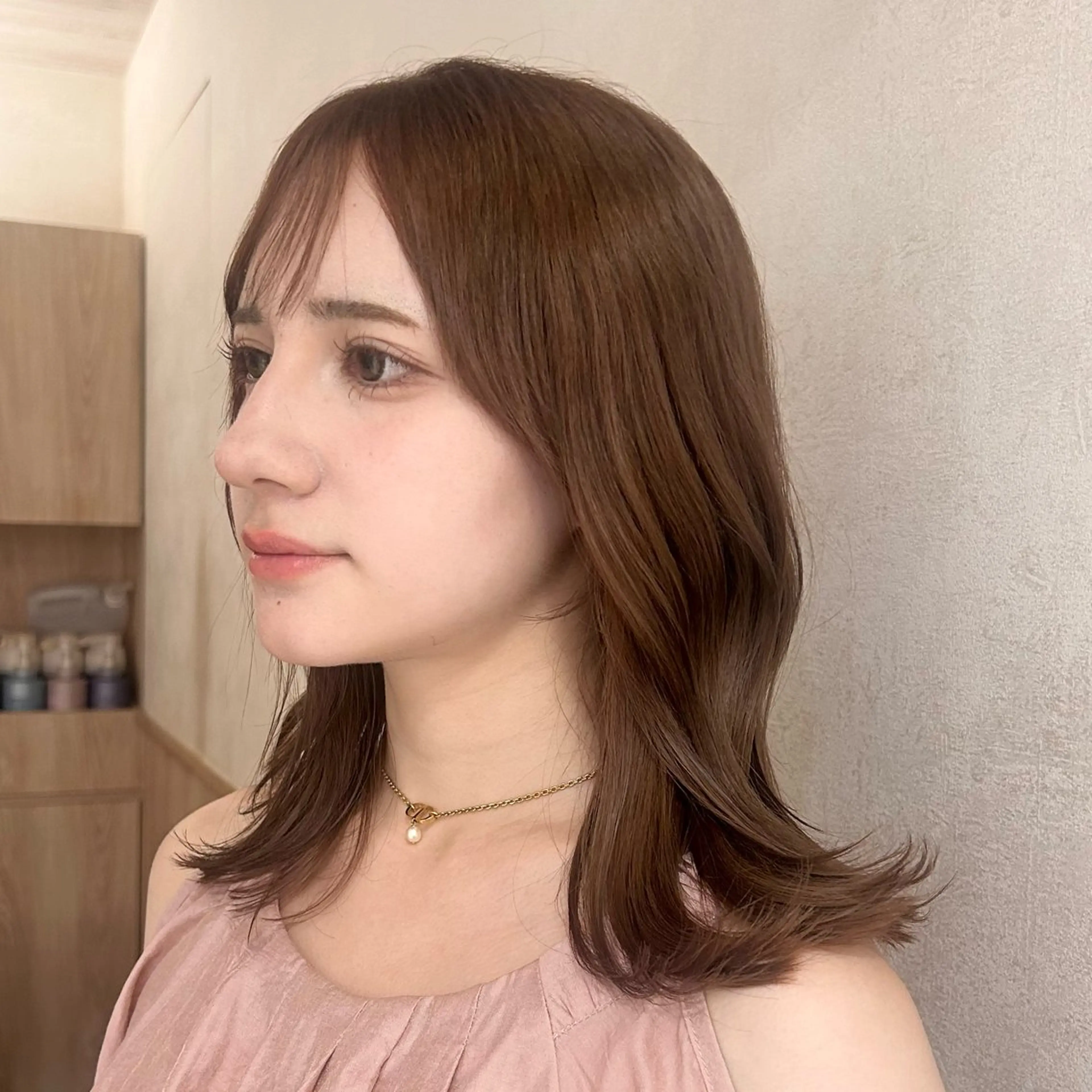 ミディアム カラー カット ヘアカラー ベージュ/艶カラー 藤沢/Yuka🍃のヘアスタイル