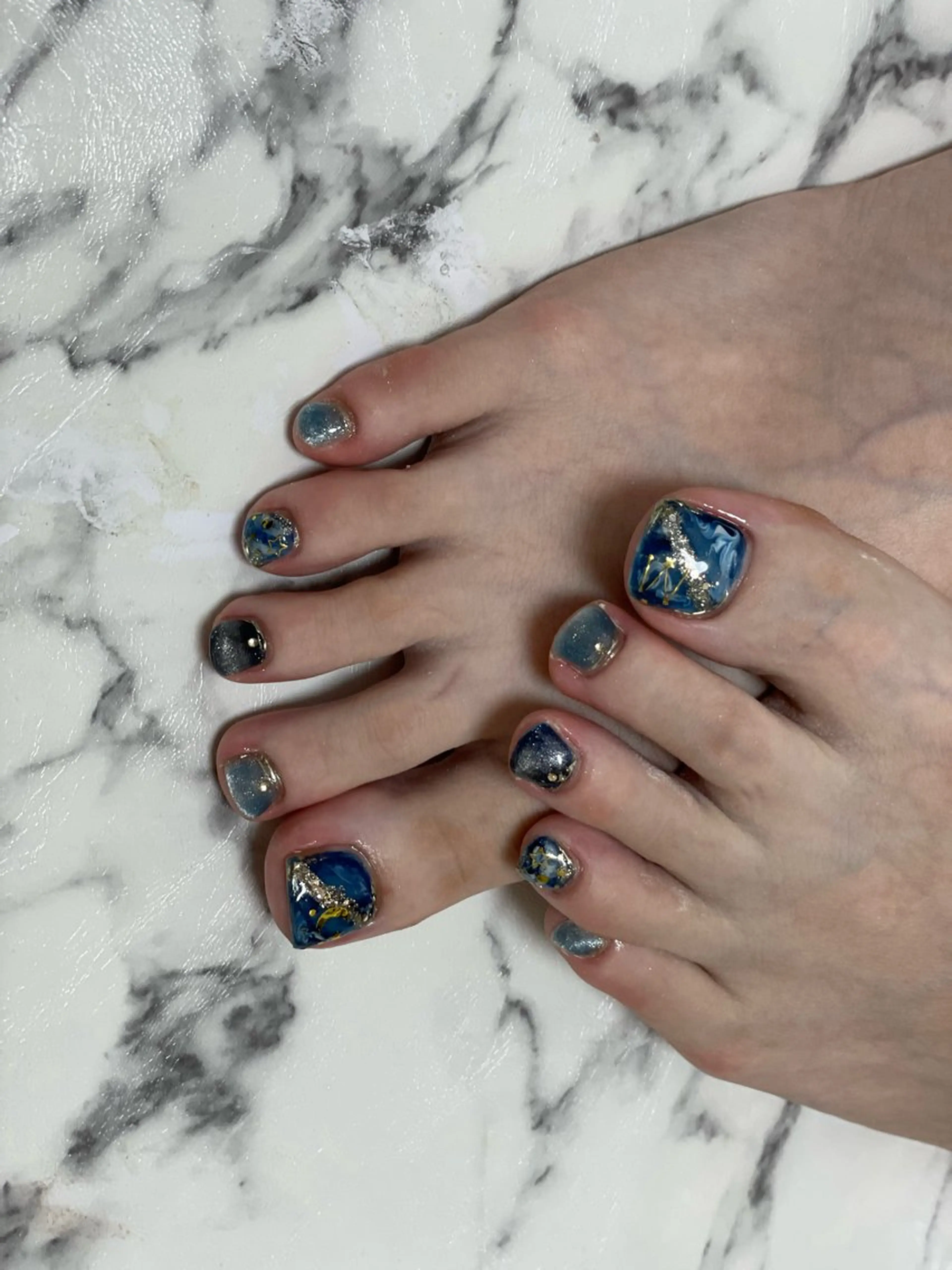 ネイル ブルー BABY LION :Linaのネイルデザイン