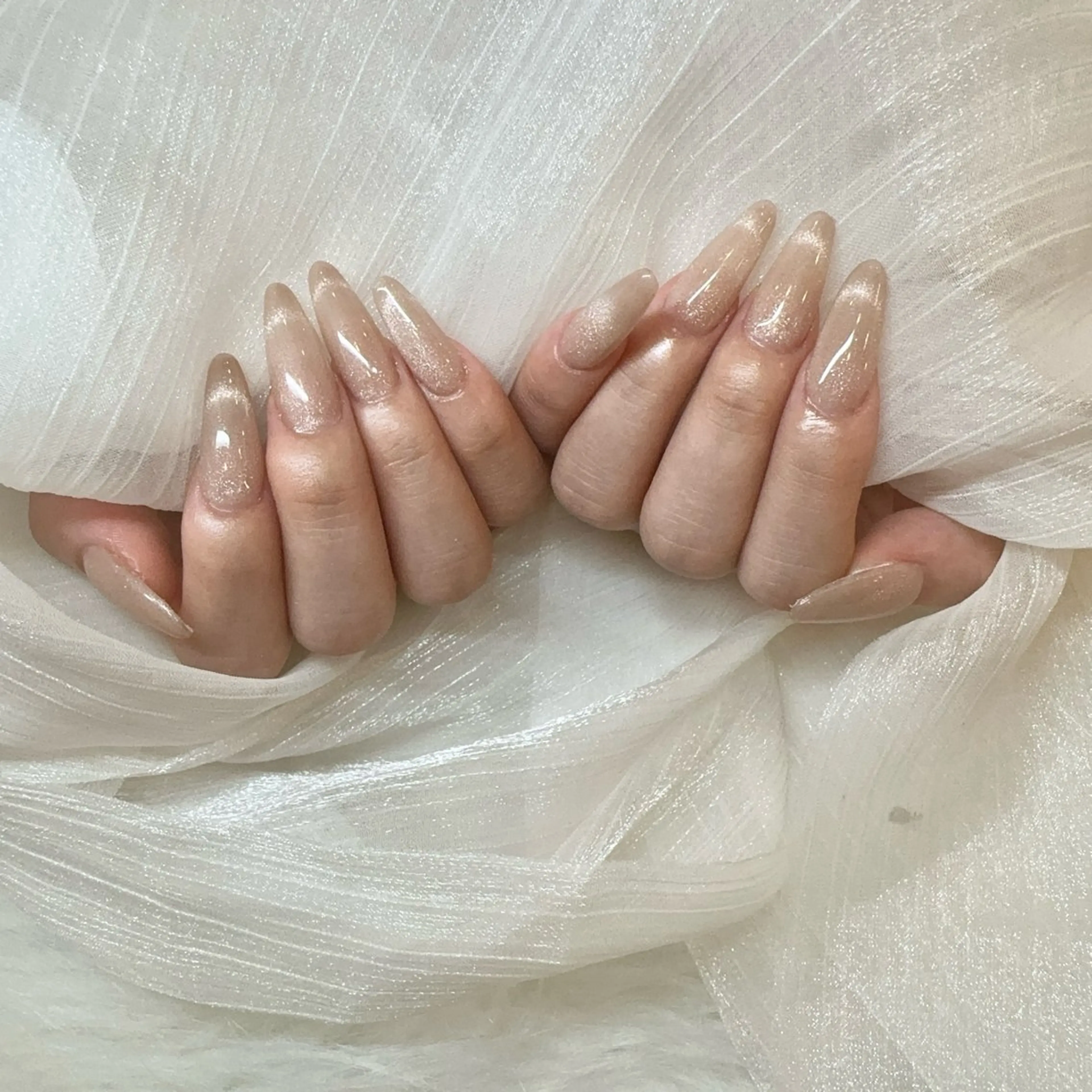 チップ長さだしフラッシュネイルorマグネットネイルorミラーネイルの写真