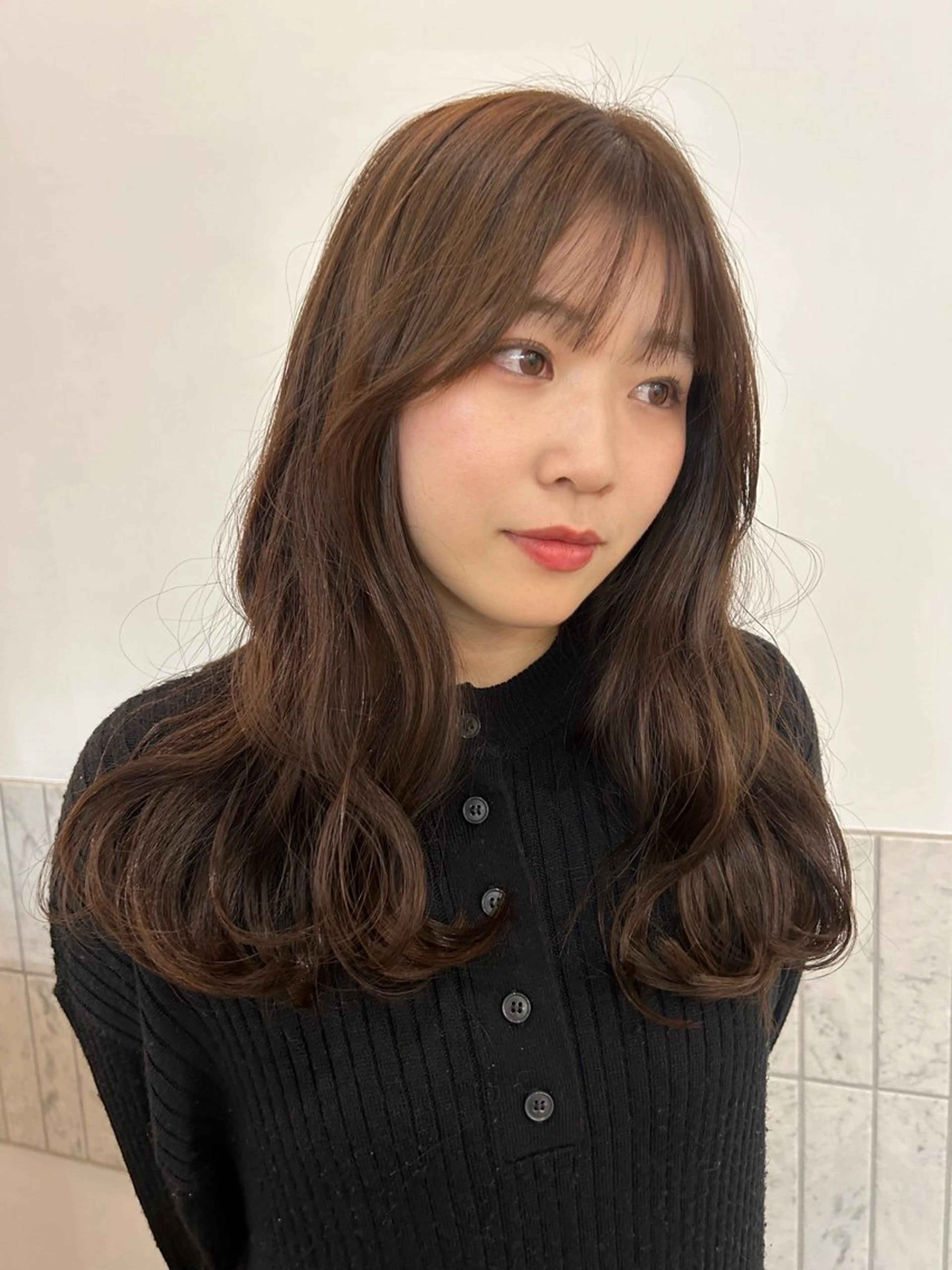 ロング 顔周りカット カット ヘアカラー Terve. 水野 菜々香のヘアスタイル