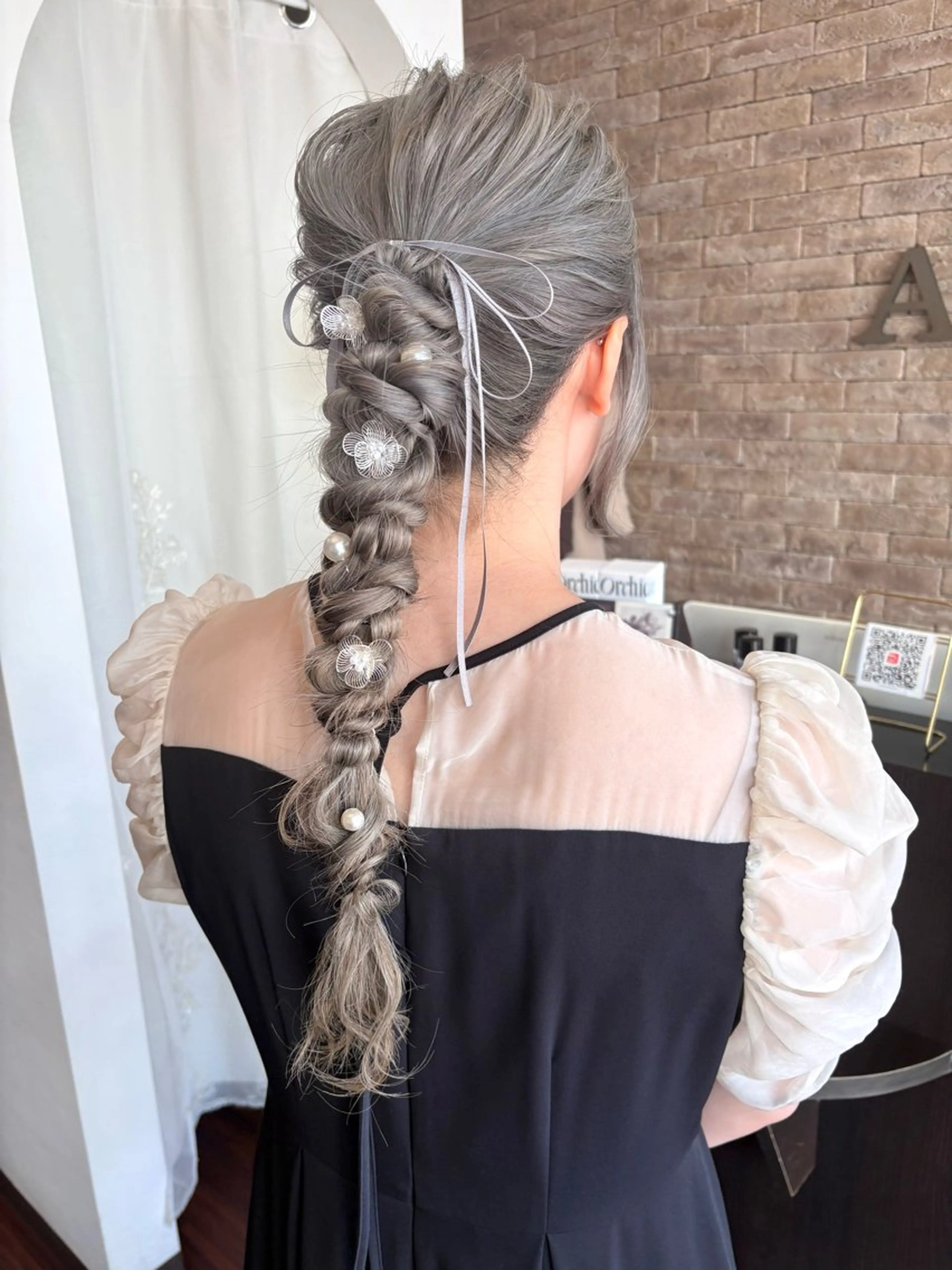 セミロング ヘアアレンジ ヘアセット 𝐤𝐲𝐨𝐤𝐚 🌿のヘアスタイル