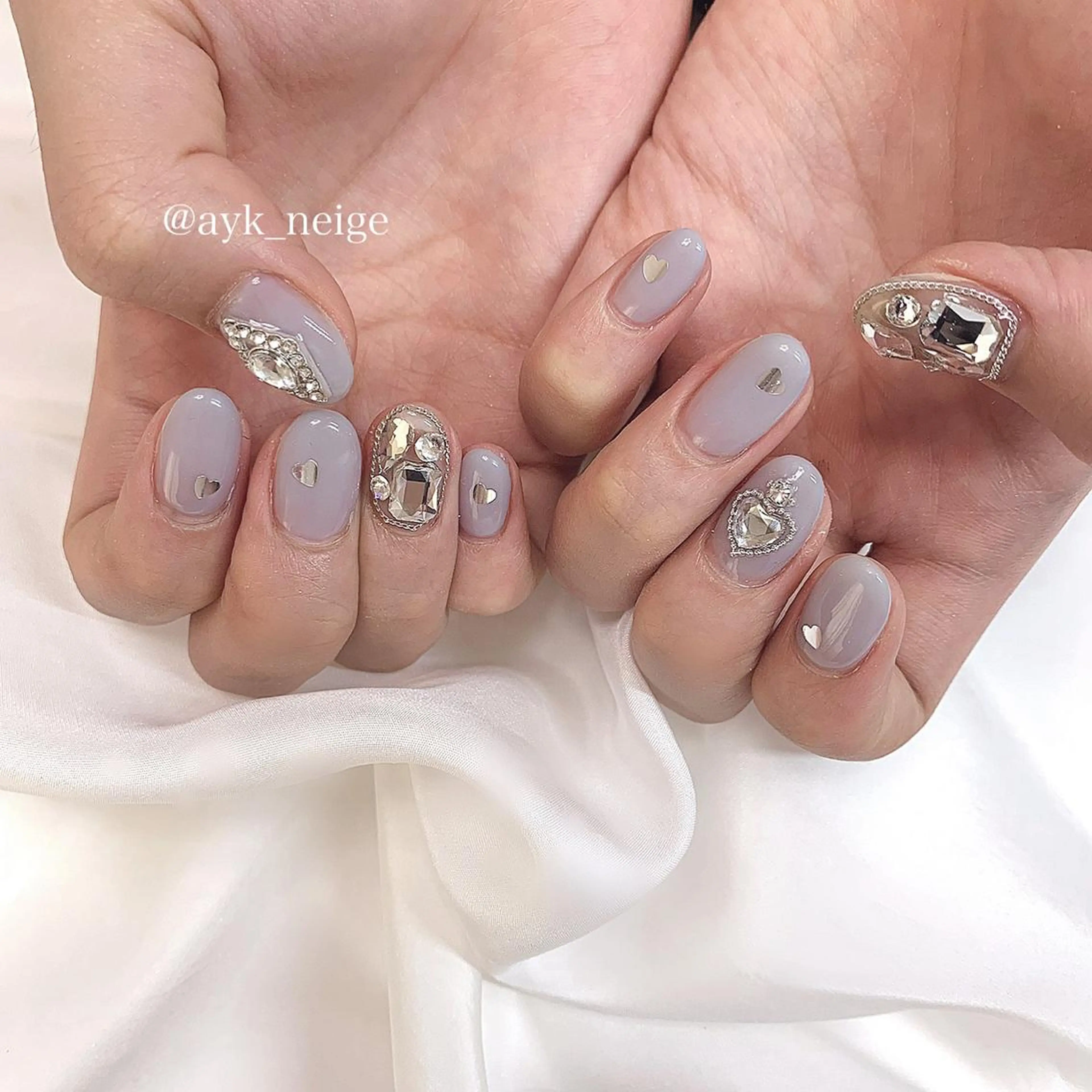 ネイル オーロラネイル フットネイル キラキラネイル 韓国ネイル ツイードネイル n'eige nail所属・大谷 綾香のネイルデザイン