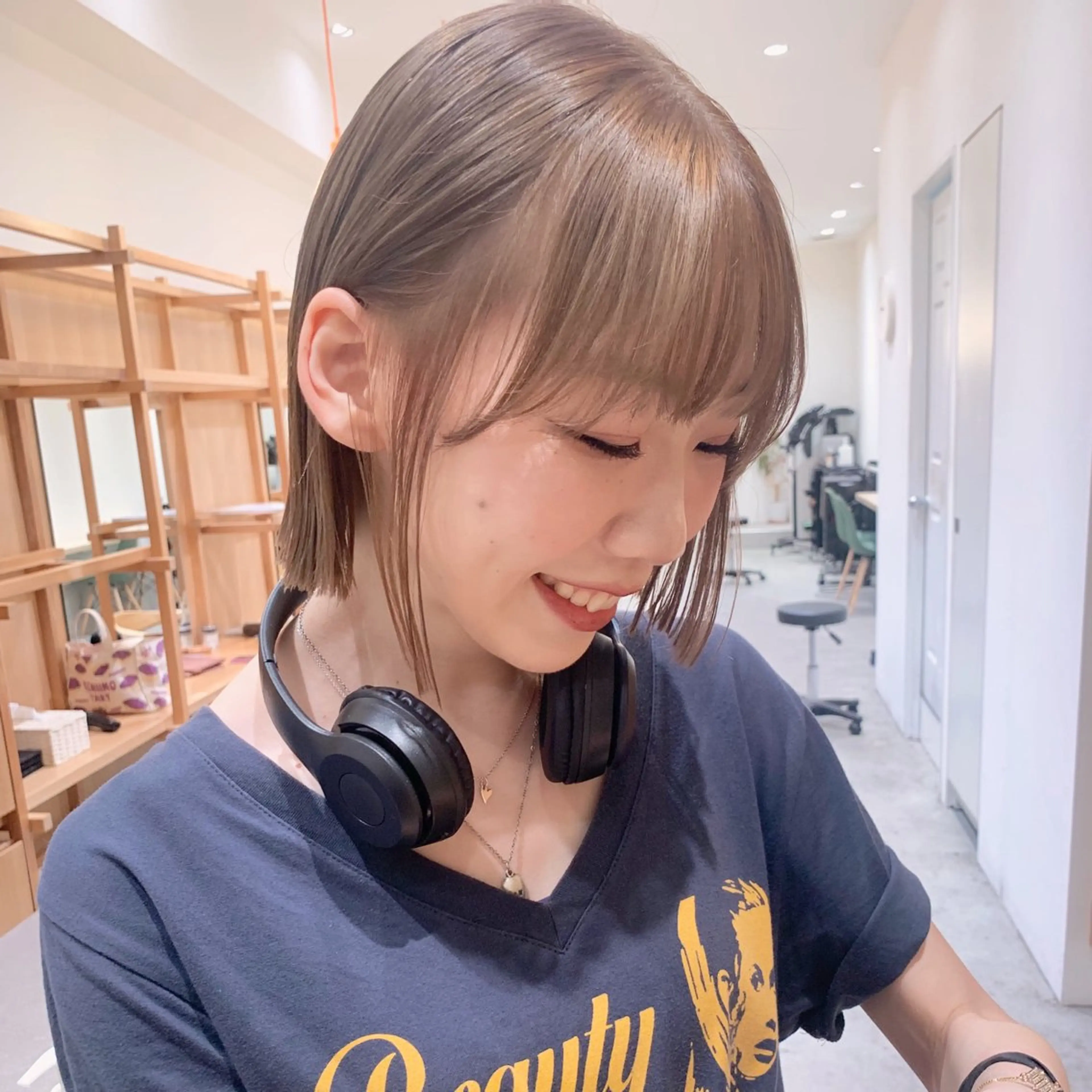 ショート カラー ヘアアレンジ 切りっぱなしボブ ボブ Apero【アペロ】所属・パーマ/暖色/ボブ イワタテ🇰🇷のヘアスタイル