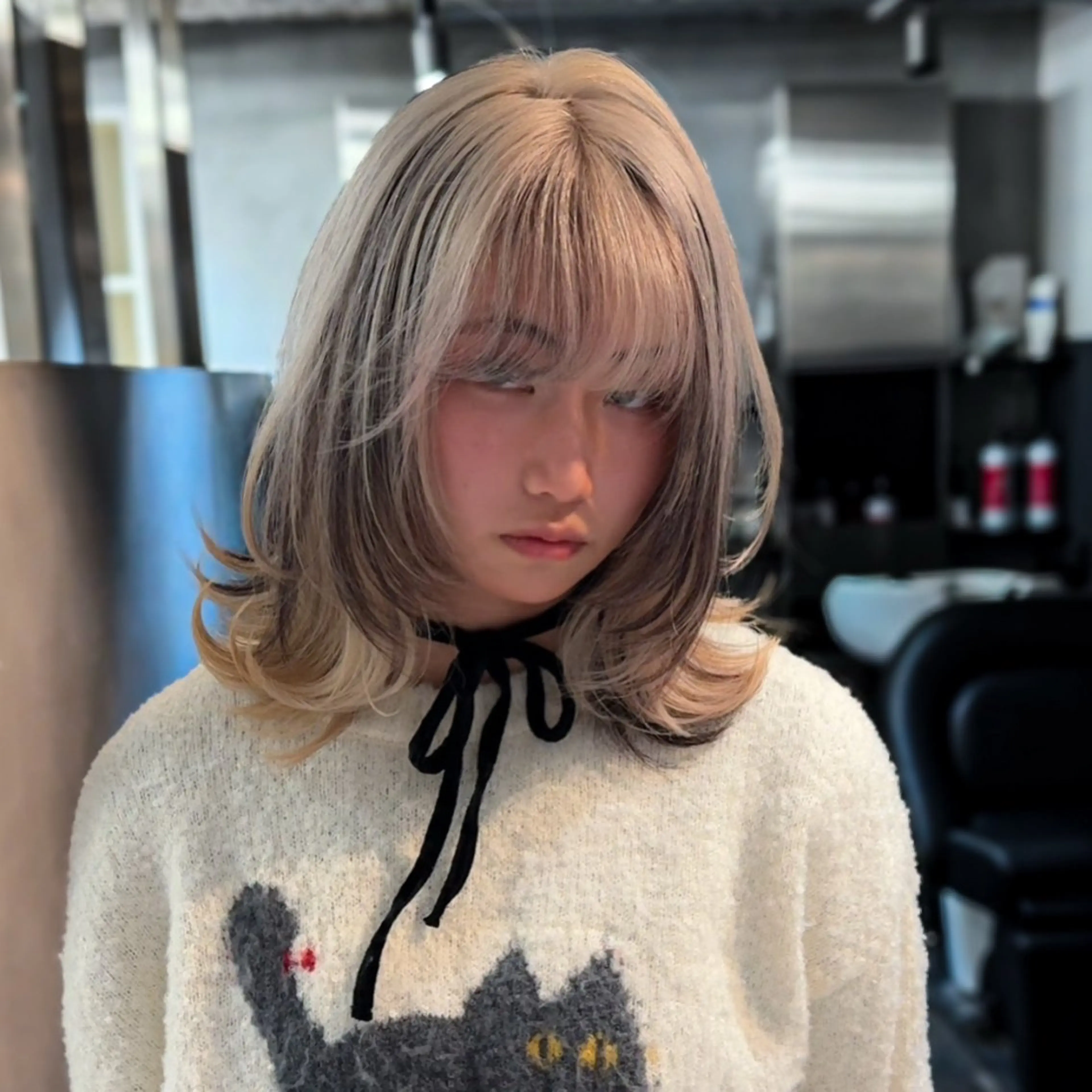 ミディアム カラー ヘアカラー ハイトーン/デザイン カラー／悠斗のヘアスタイル