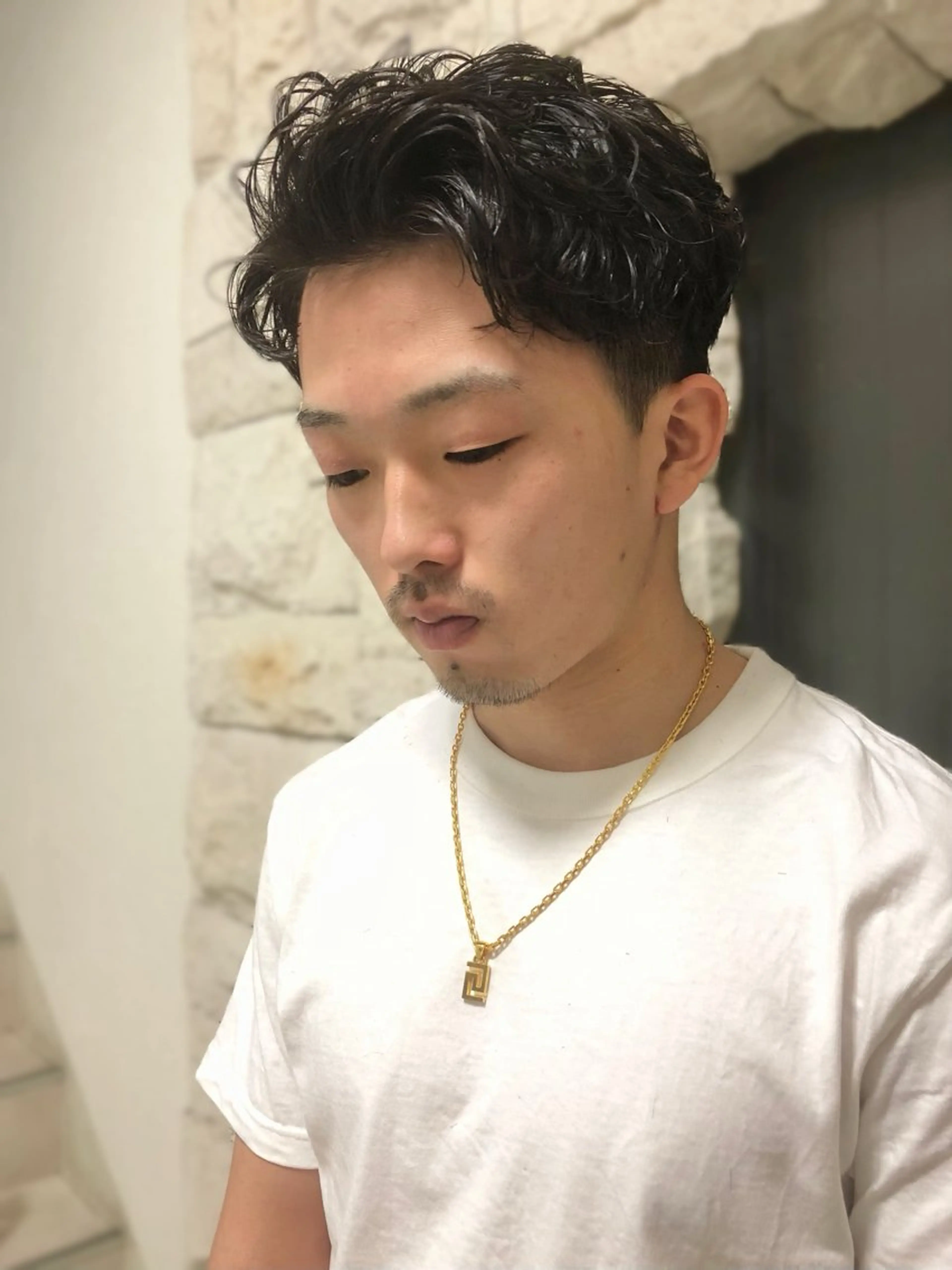 パーマ ヘアアレンジ メンズ オールバック メンズパーマ カット ヘアカラー パーマ トリートメント ヘアセット ainico+所属・メンズ特化✂️栗原 侑也のヘアスタイル